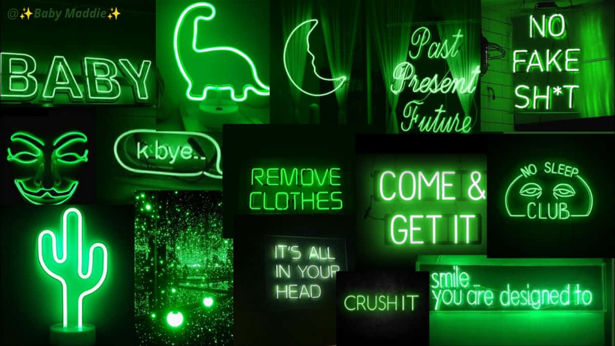 Neon Green Aesthetic Desktop Wallpaper