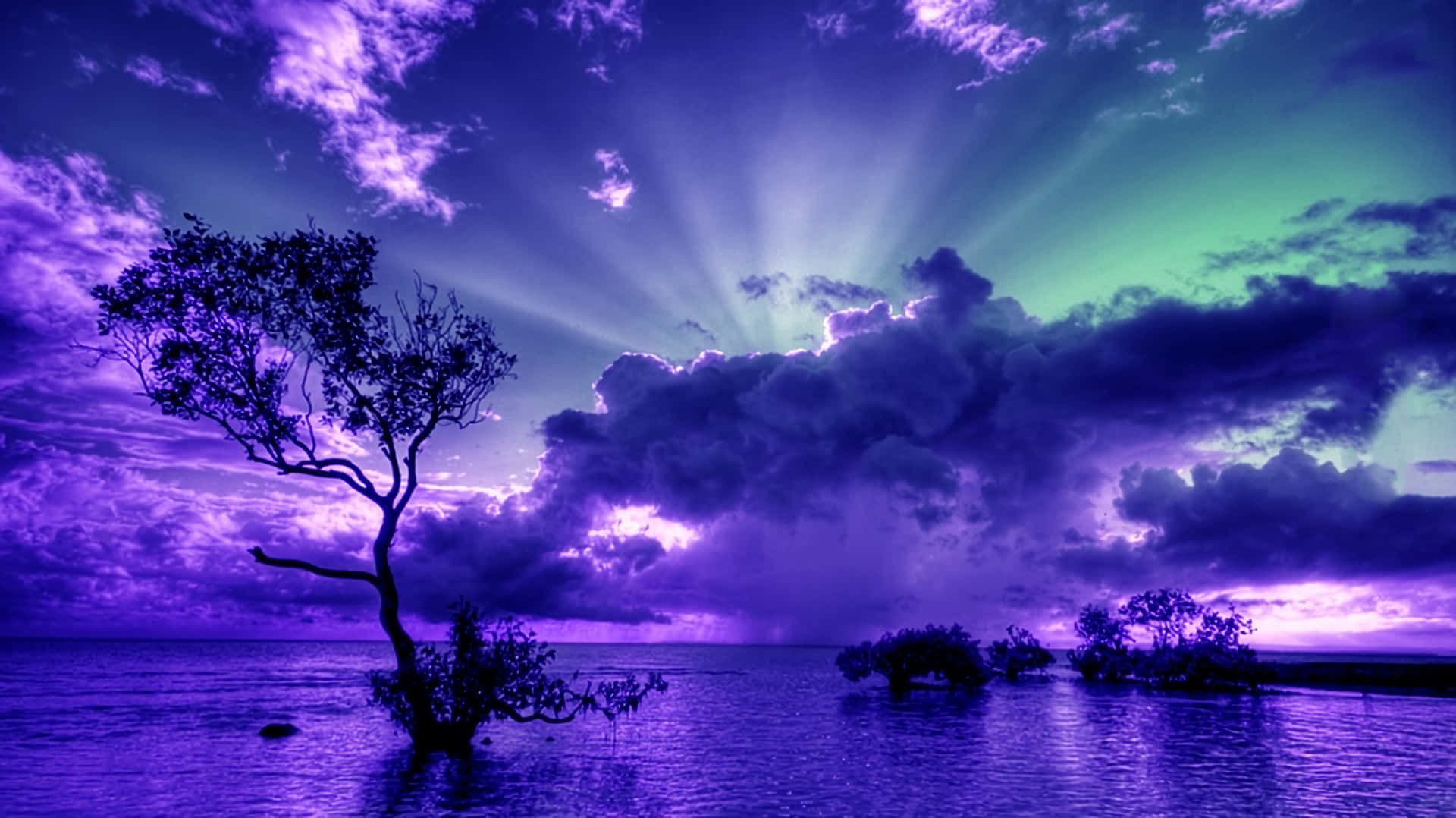 Blue And Purple Sunset Wallpaper