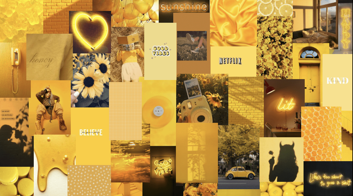 yellow and blue wallpaper aesthetic