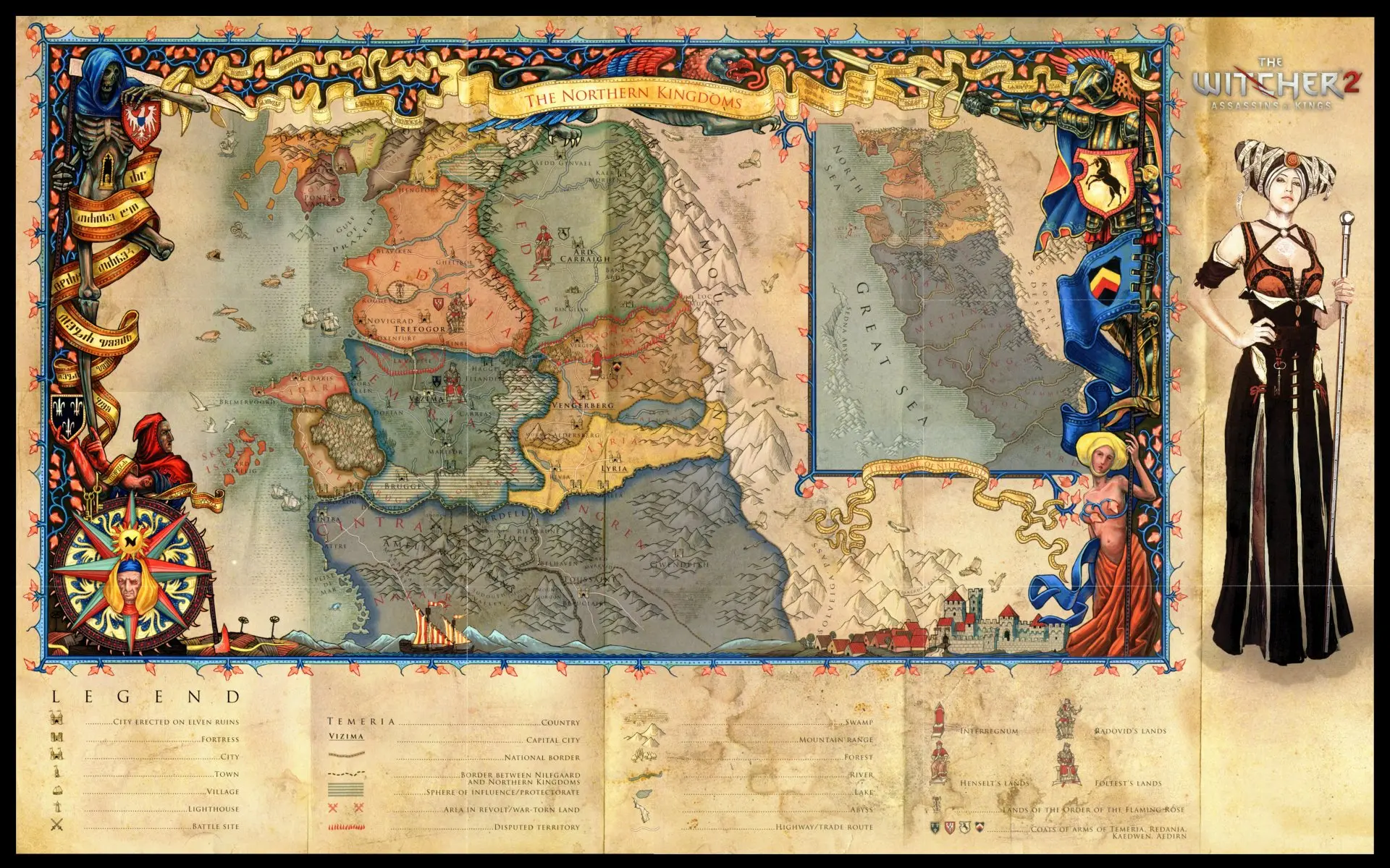 Map of Northern Kingdoms at The Witcher
