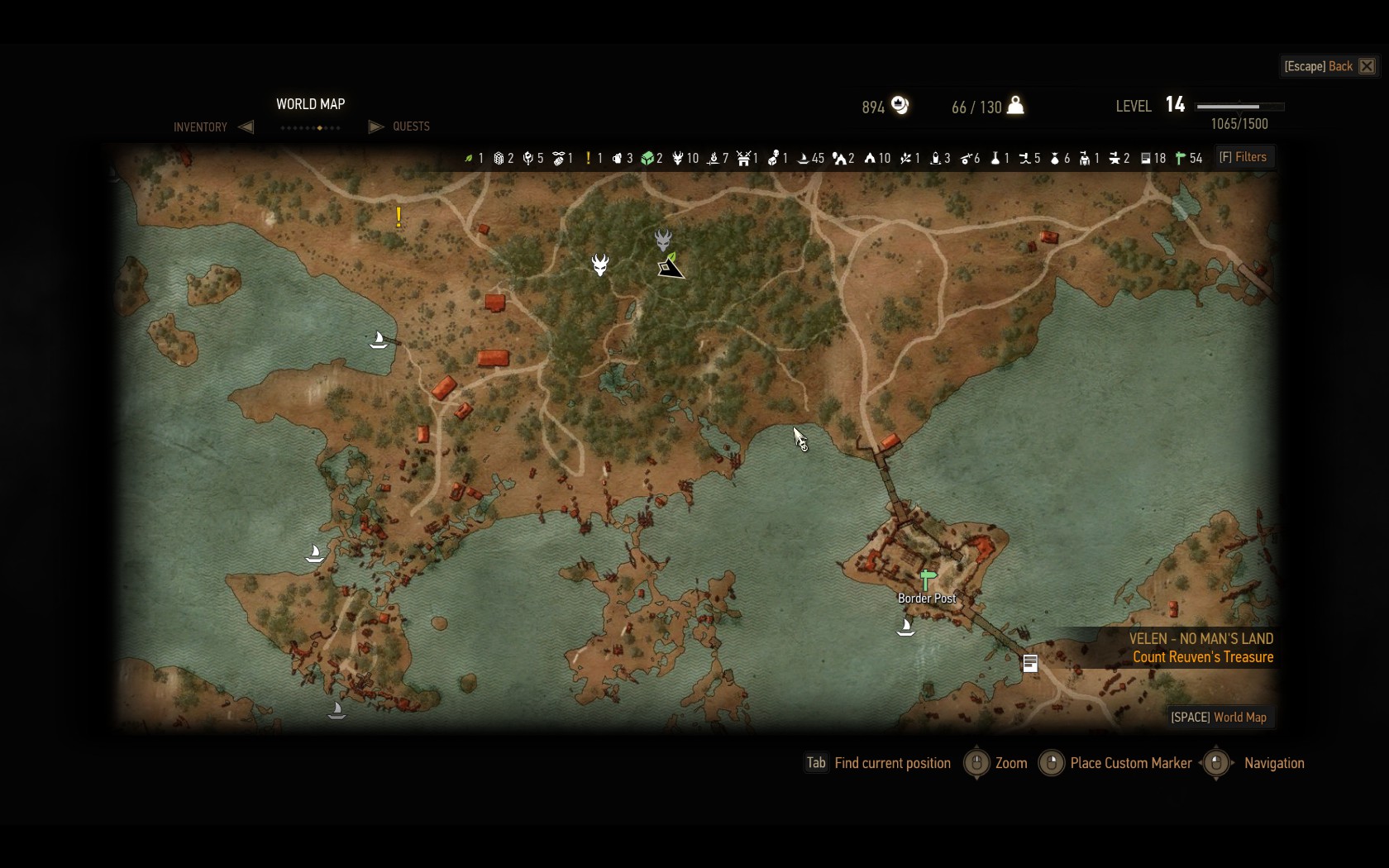 empty wilderness in The Witcher 3