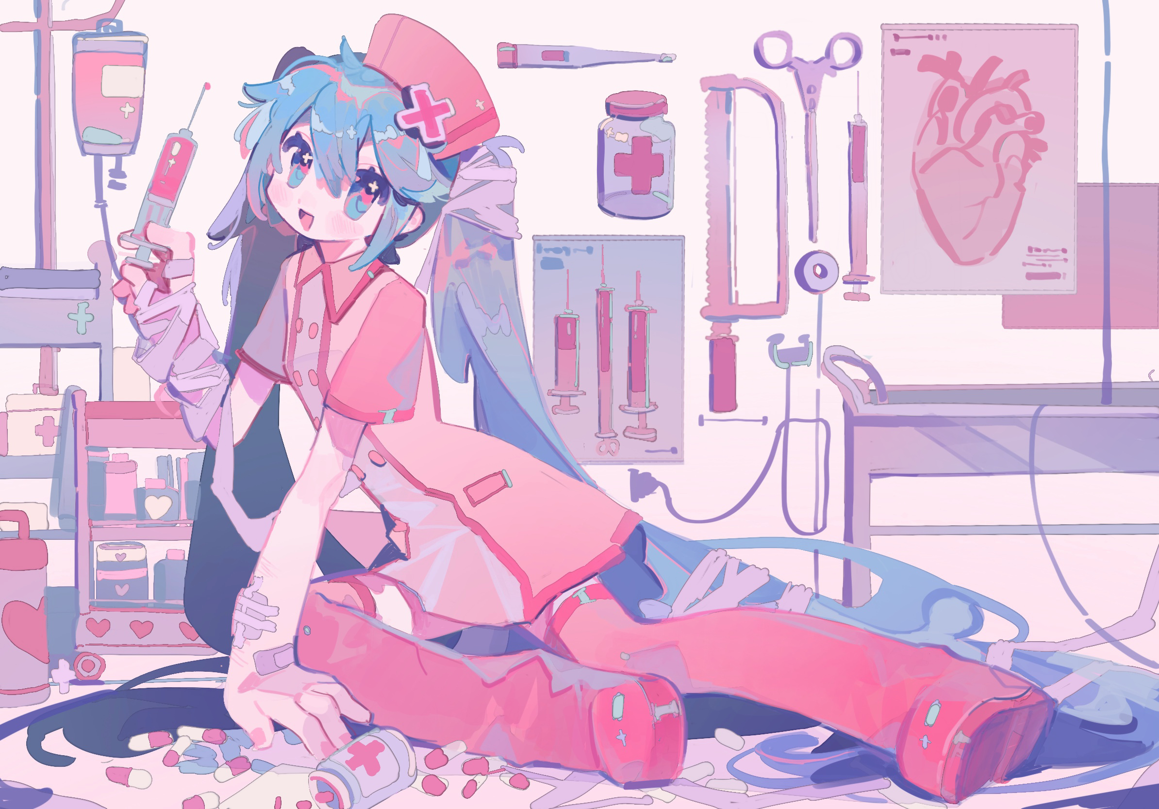 Download Pink Nurse Hatsune Miku Anime