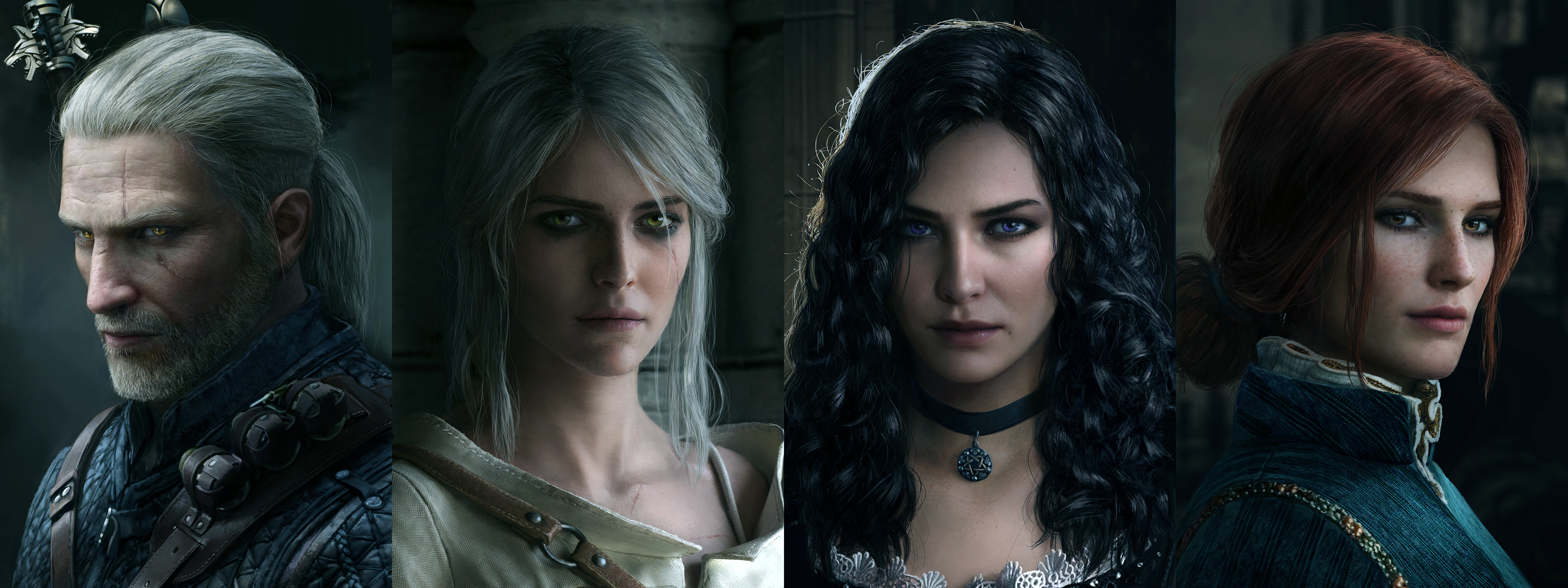 Geralt, Ciri, Yennefer and Triss