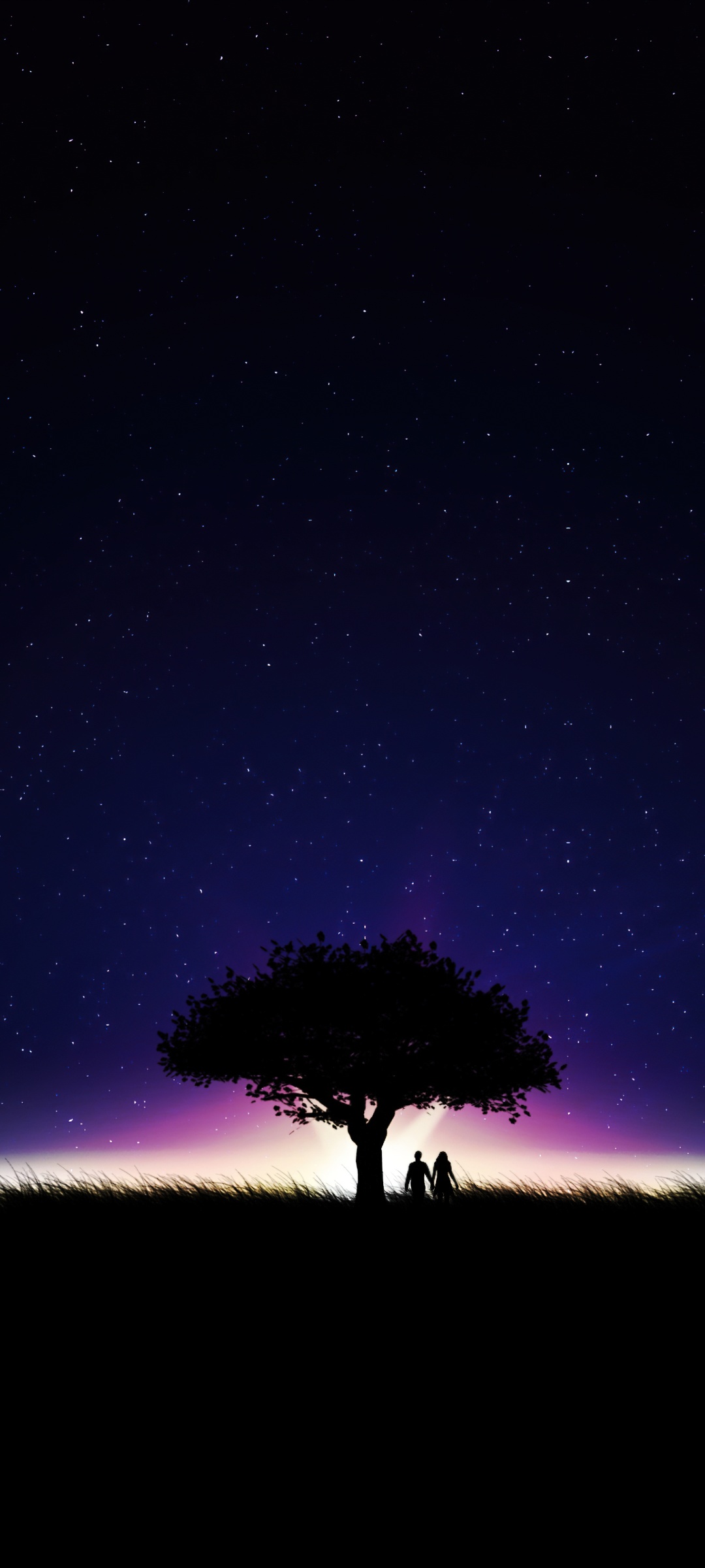 Couple Wallpaper 4K, Stars in sky