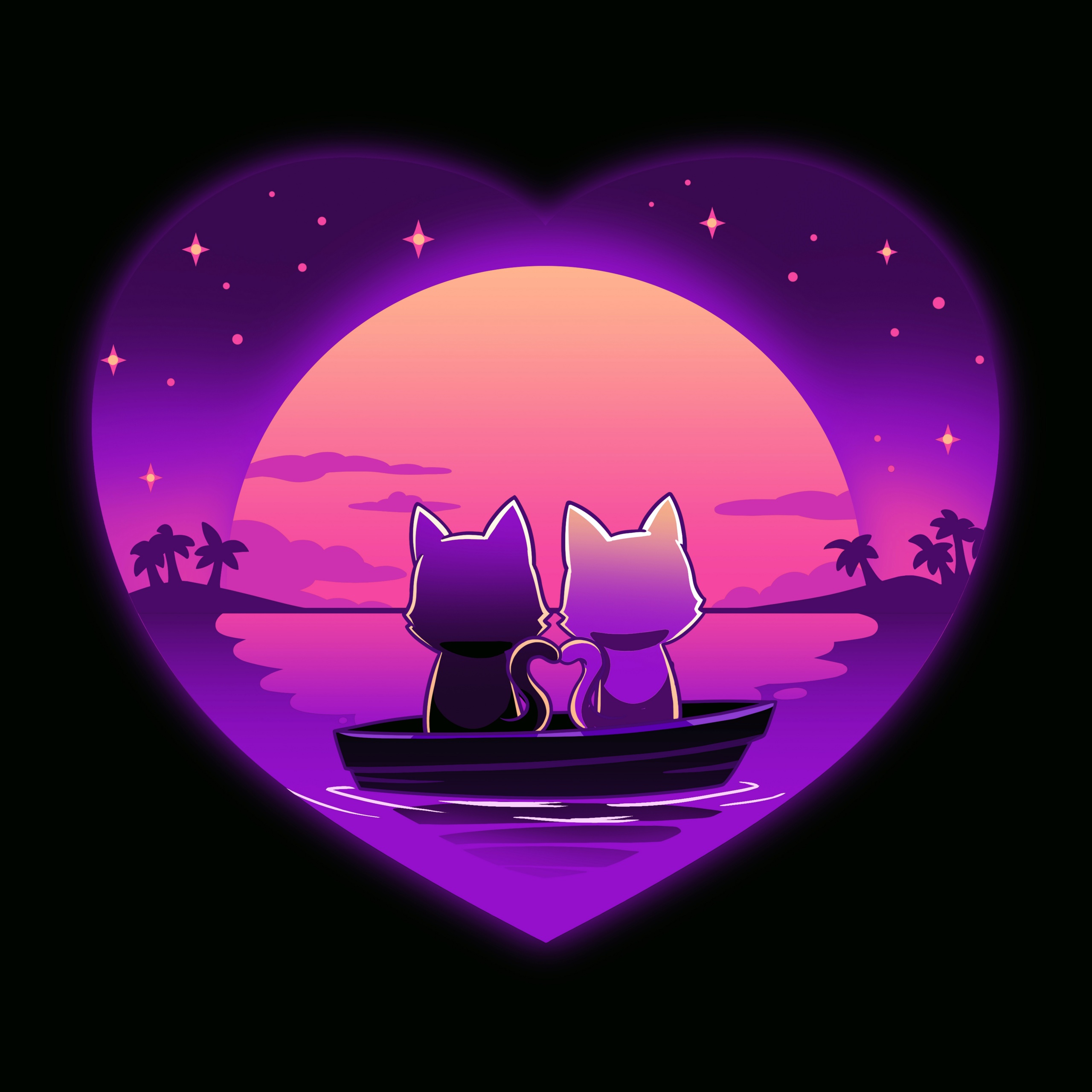 Romantic Wallpaper 4K, Sunset, Love heart