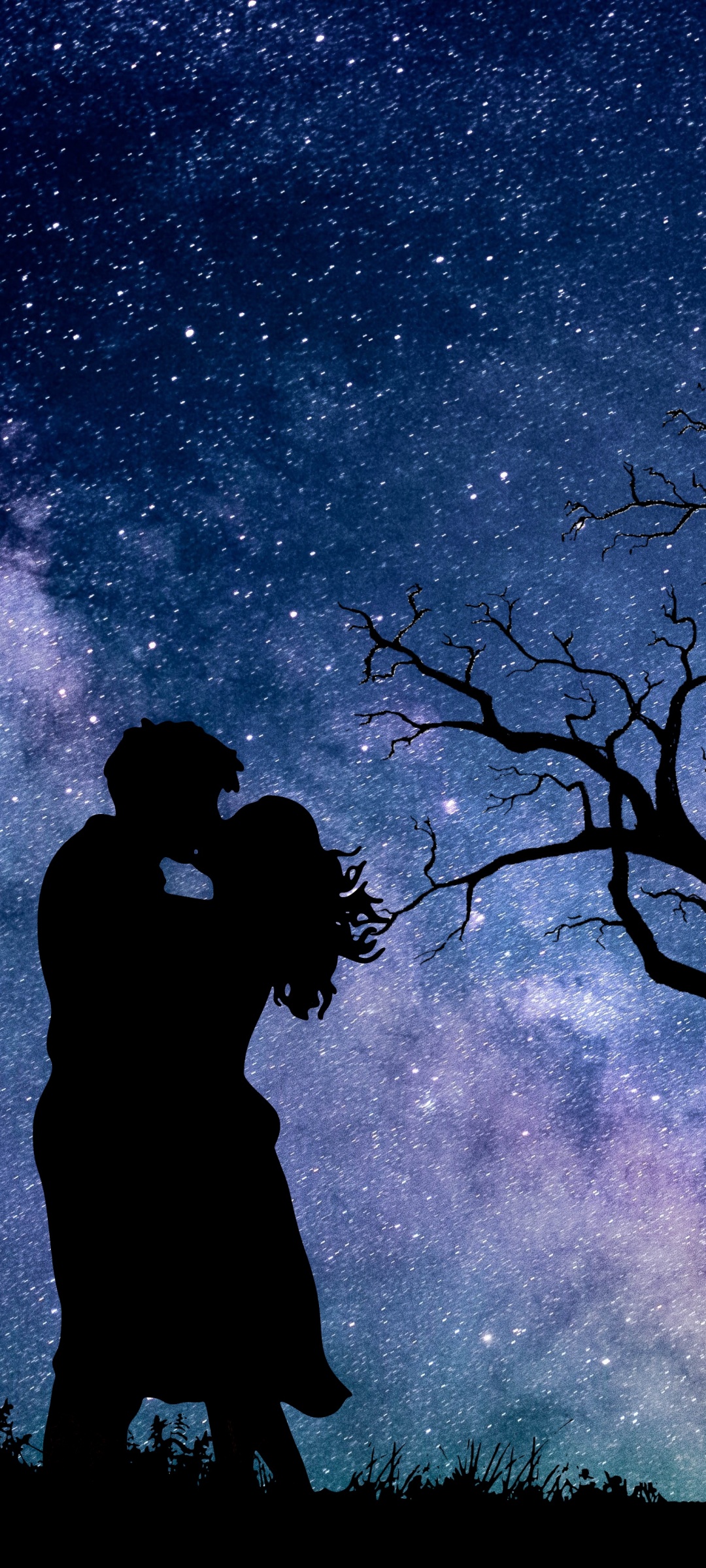 Couple Wallpaper 4K, Night, Romantic
