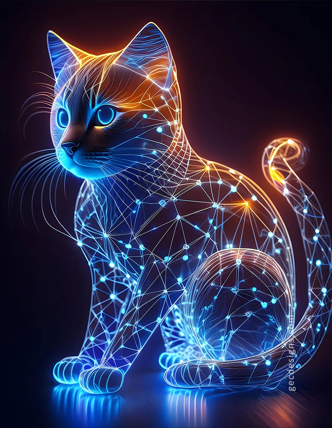 Beautiful hologram Cat