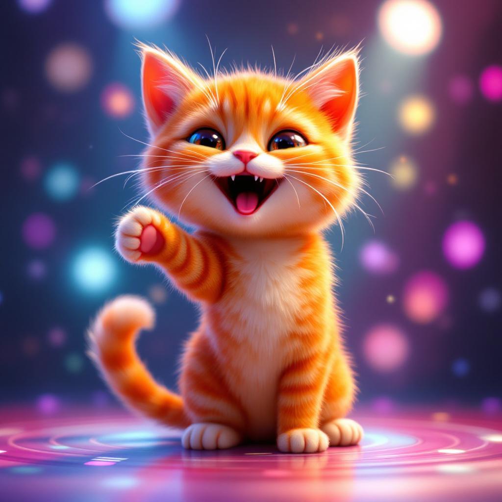 Free orange cat AI Image