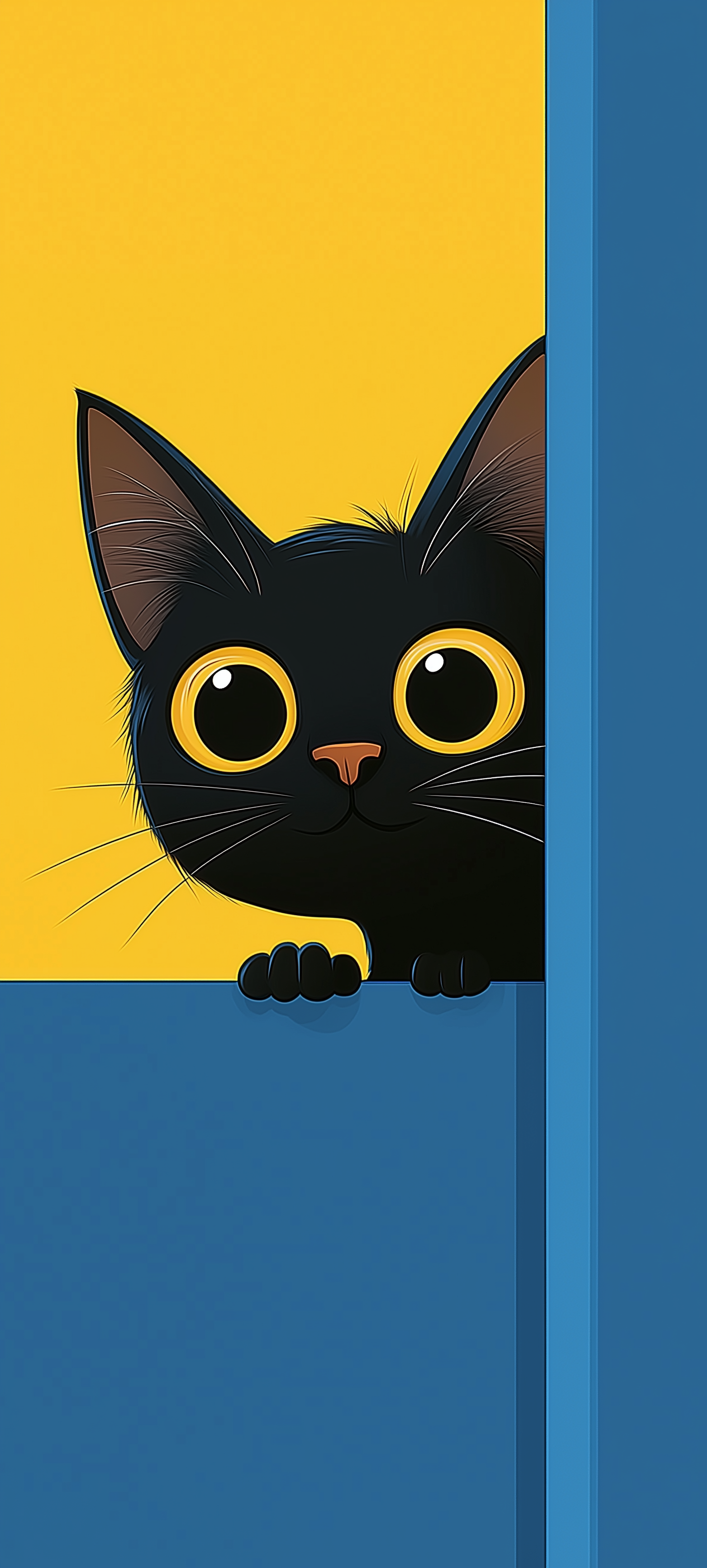 3D Peeking Cute Cat 4k Wallpaper