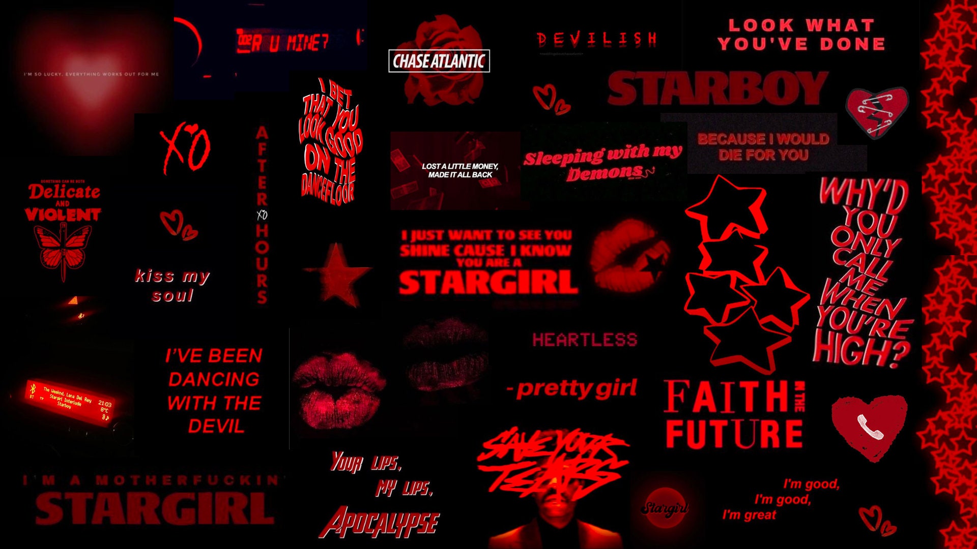 Black and Red Aesthetic Wallpaper With