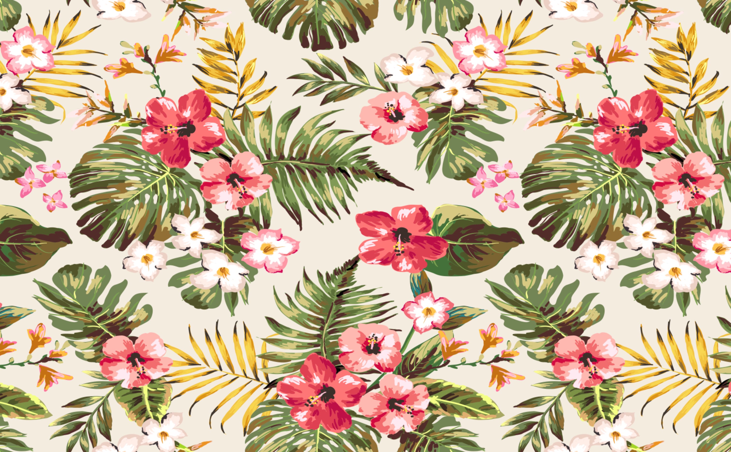 Tropical Flowers Wallpaper for Walls