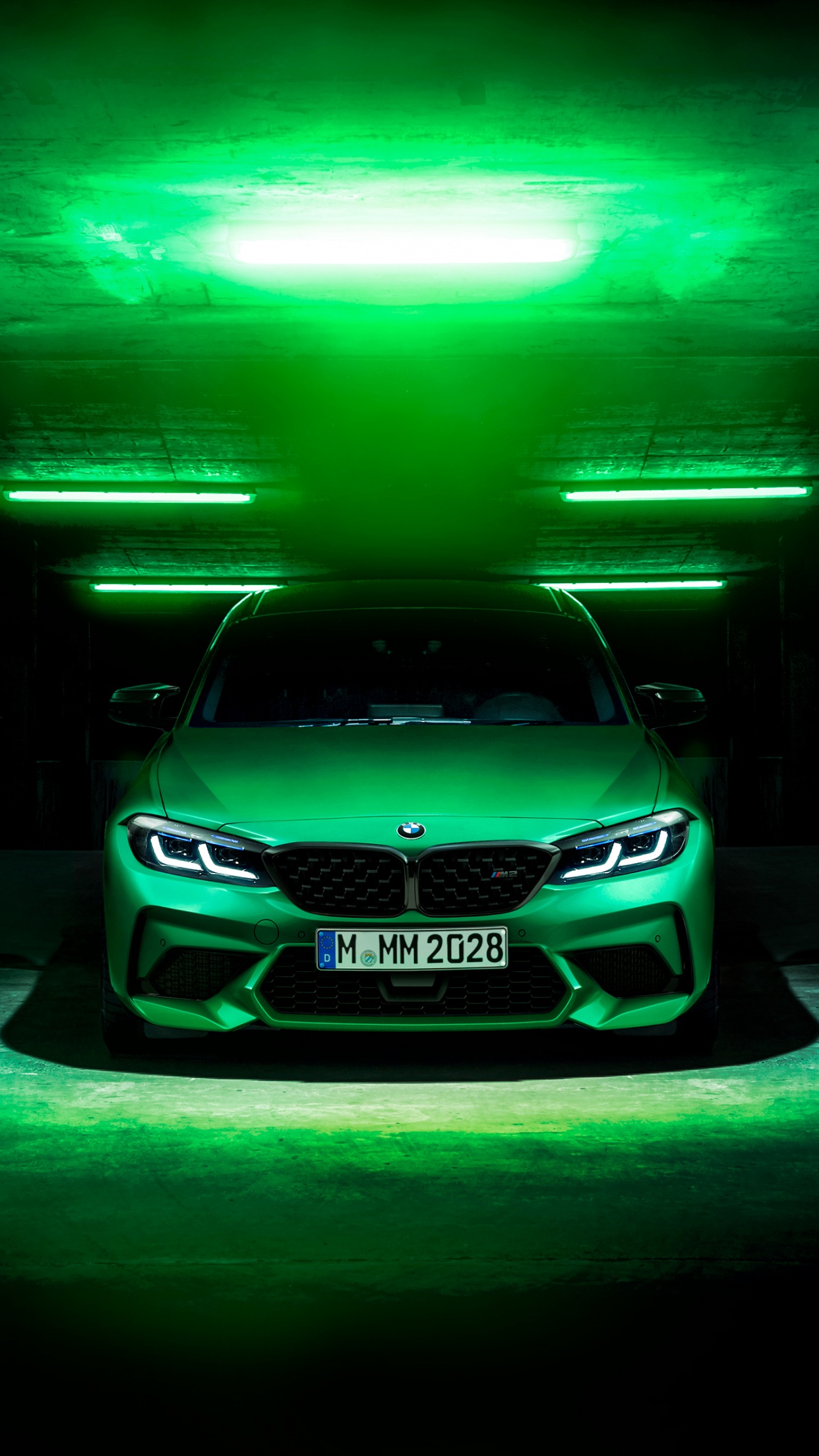 BMW M2 Wallpaper 4K, Green, Dark background
