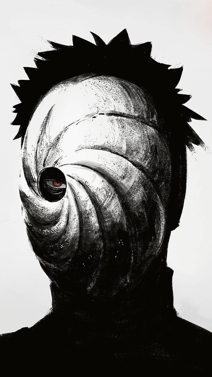 Tobi Naruto Close Up Black And White