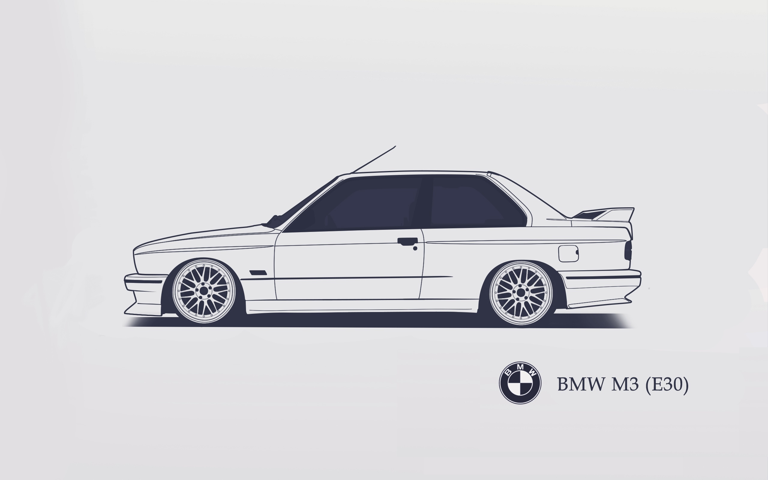 Wallpaper BMW, E30, Minimalistic, SrCky