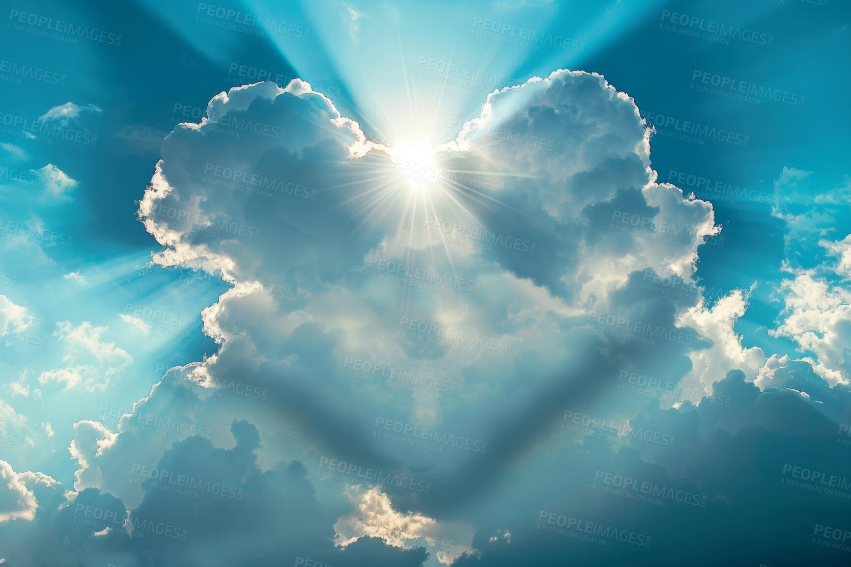 Flare, heaven and sky with clouds