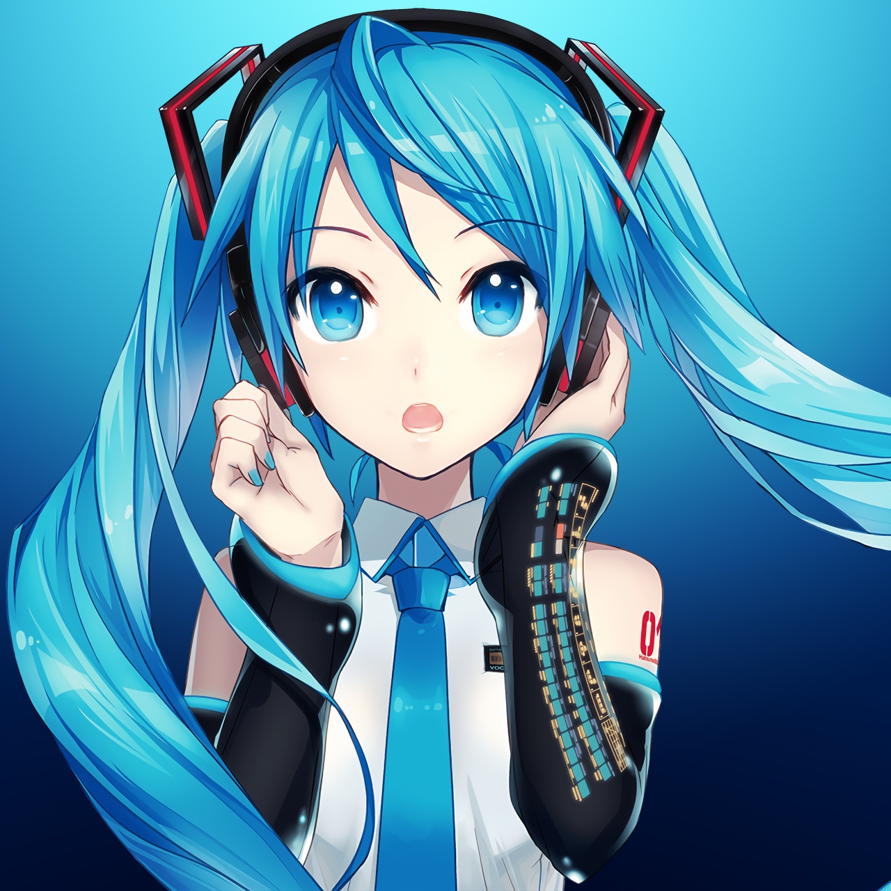 Hatsune Miku Wallpaper 4K, Listening