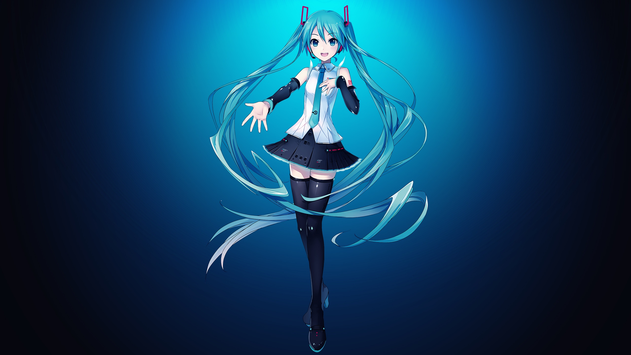 Hatsune Miku Wallpaper 4K, Deep blue