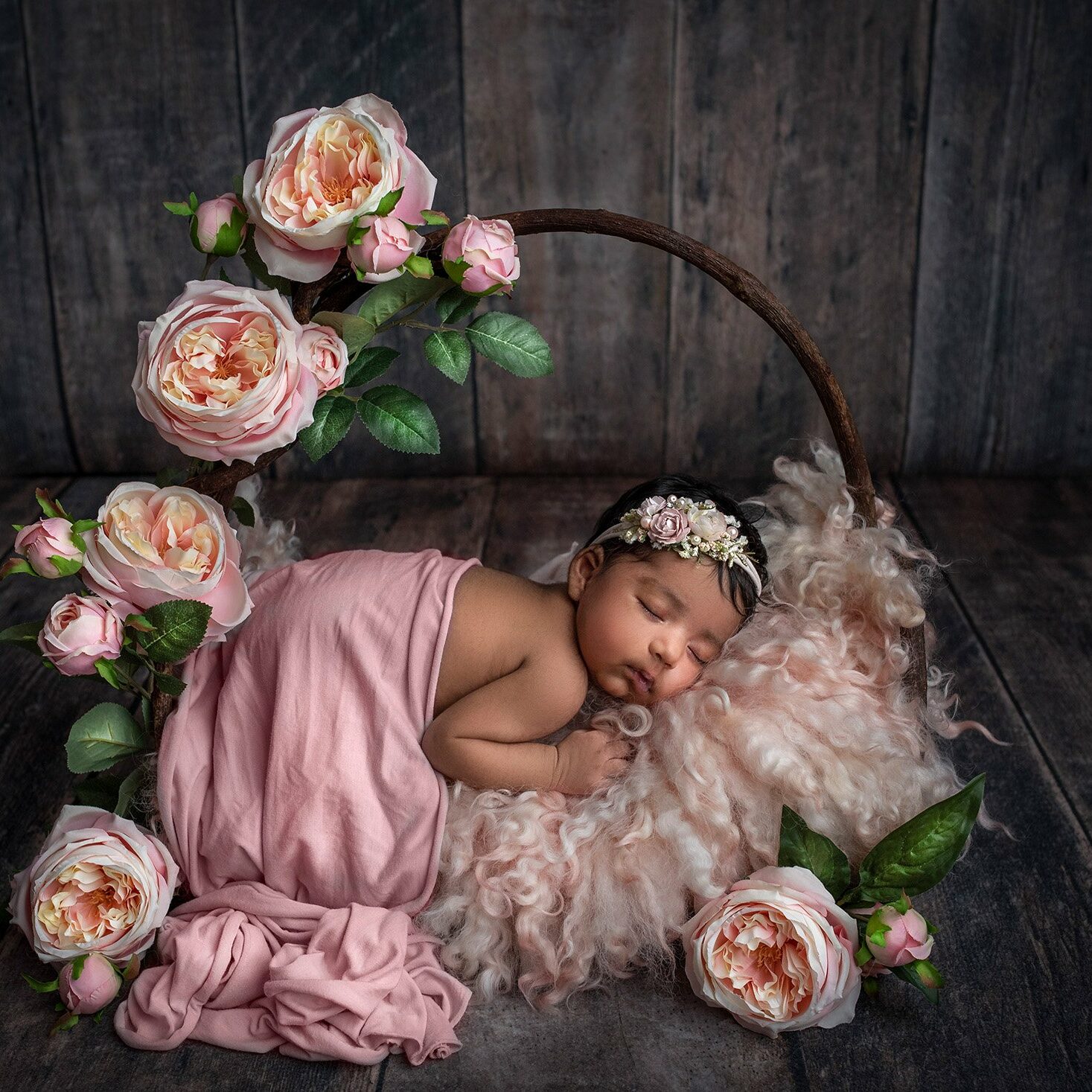 Newborn Girl Photography. Bold, Rich