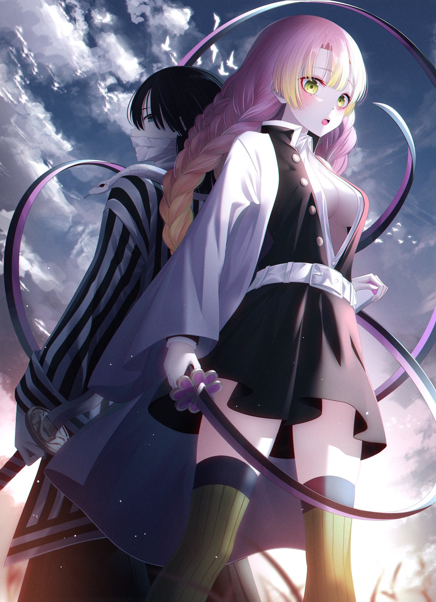 Obanai and Mitsuri by, r