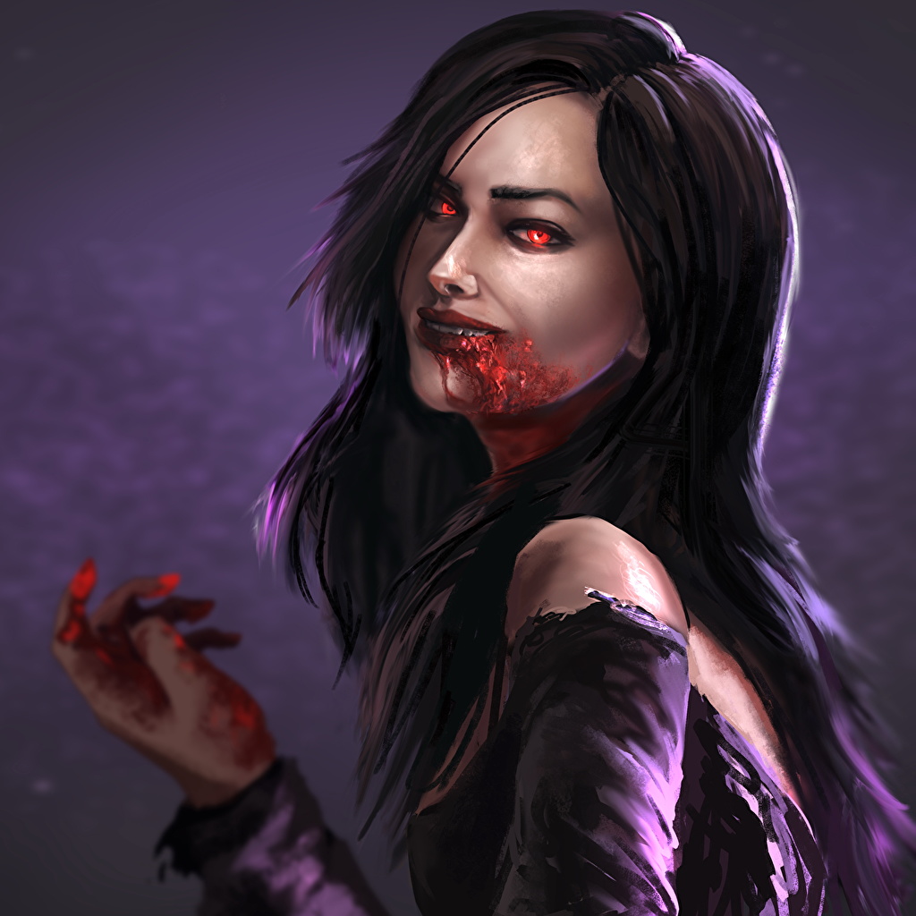 vampire Brunette girl Blood Fantasy