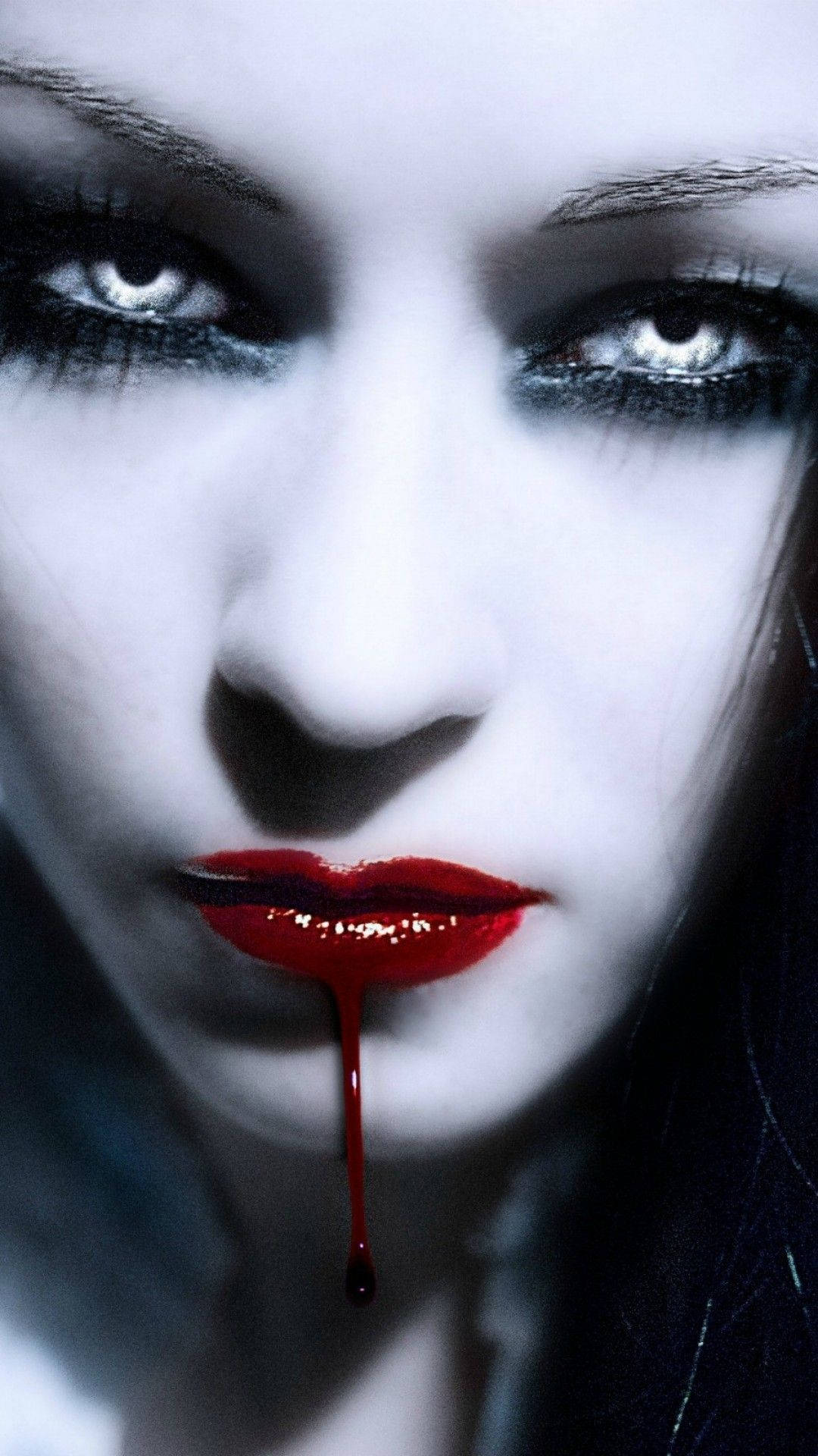Gothic Vampire Girl Close Up Wallpaper