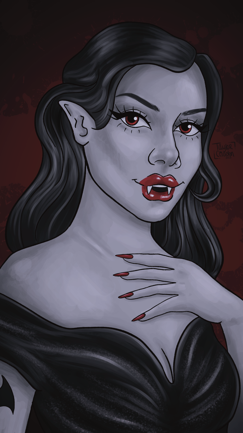 Pin Up Vampire Phone Wallpaper