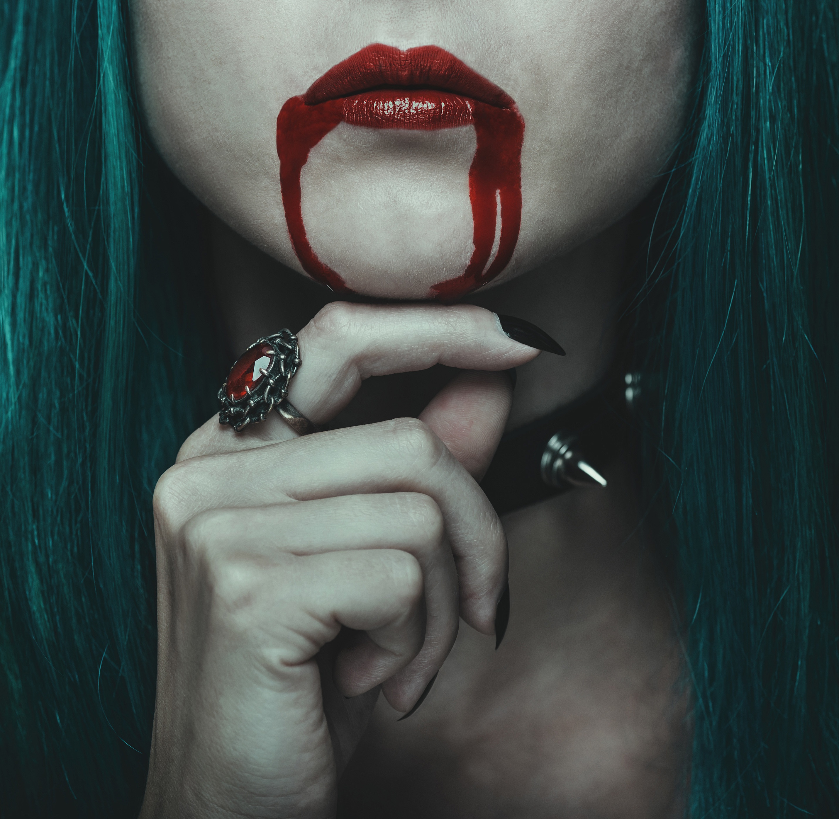 Wallpaper blood, lips, ring, vampire