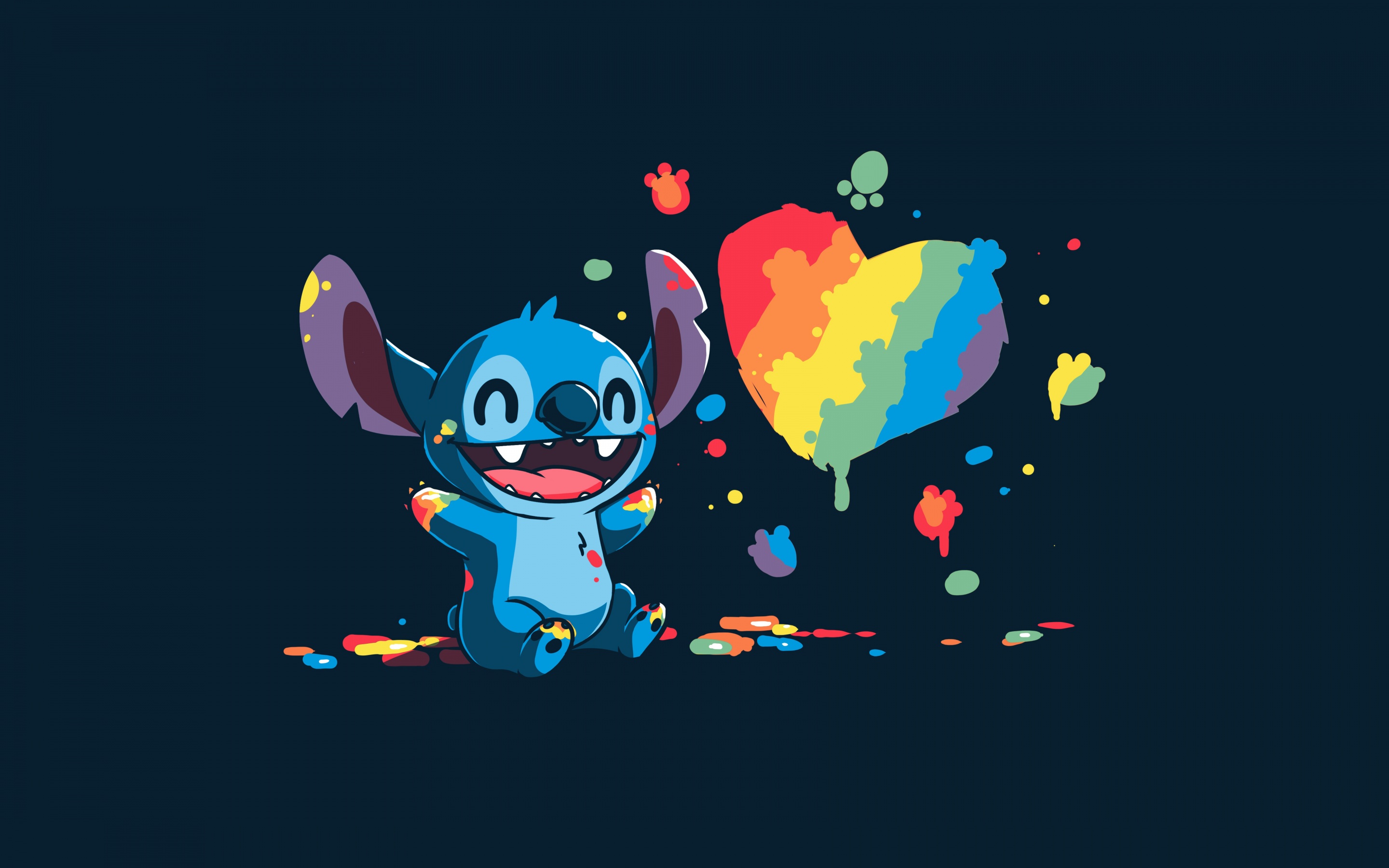 Stitch Wallpaper 4K, Love heart