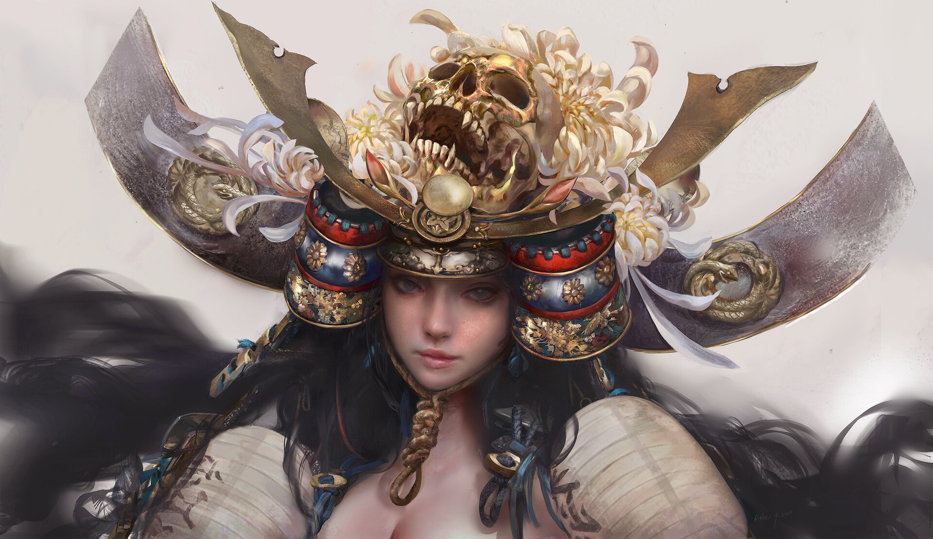 Download Woman Warrior Long Hair Helmet