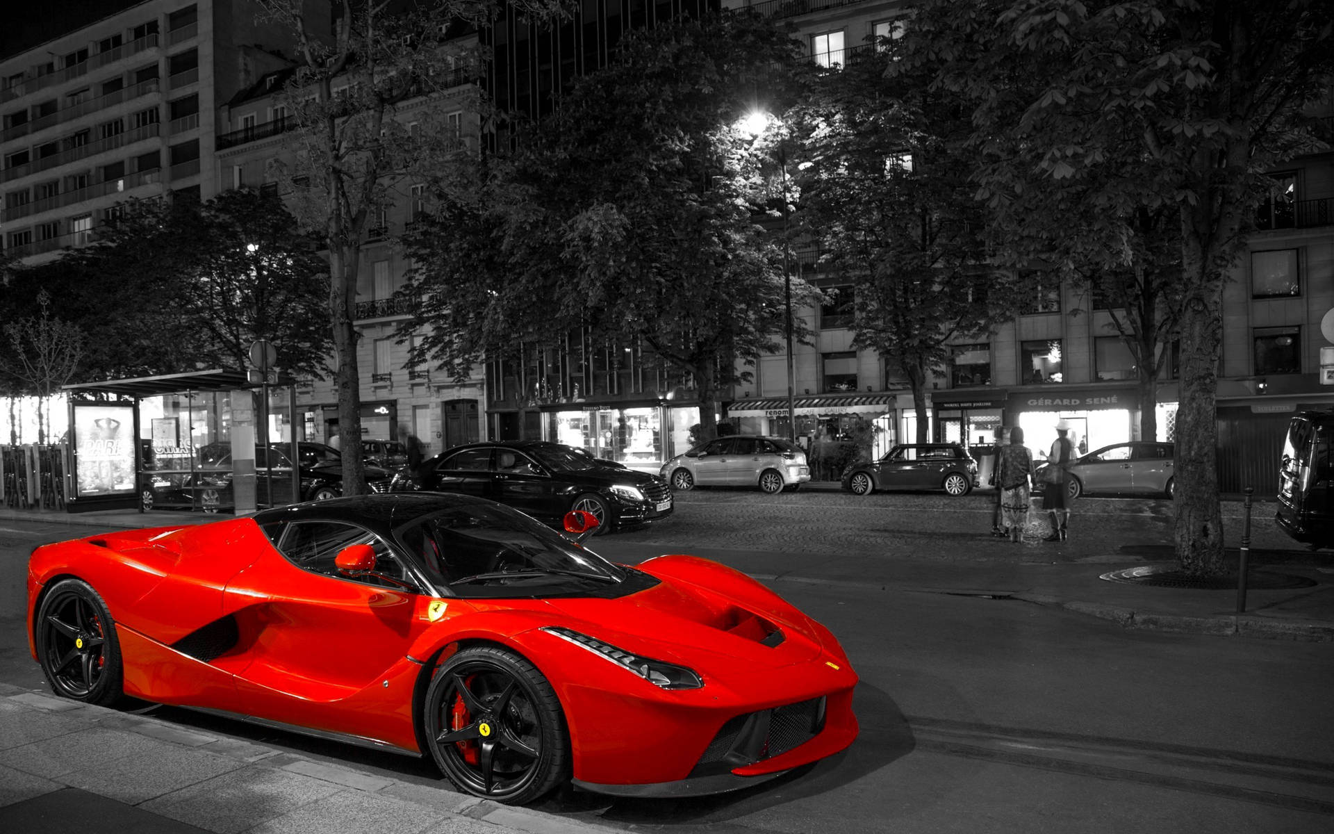 Cool Aesthetic Red Car Black And White