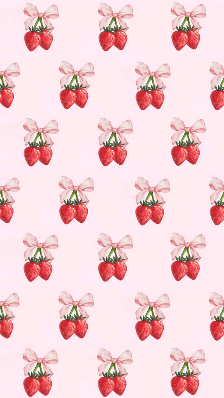 Strawberry bow wallpaper<3