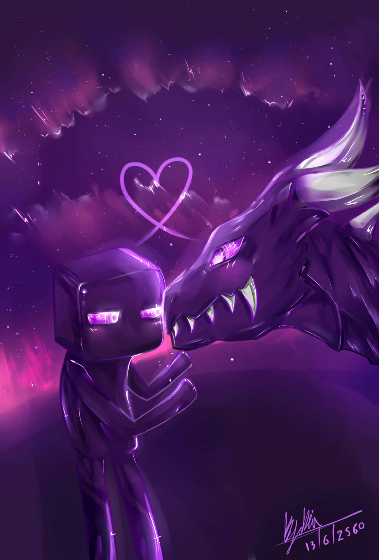 Download Ender Dragon Flying in the Sky