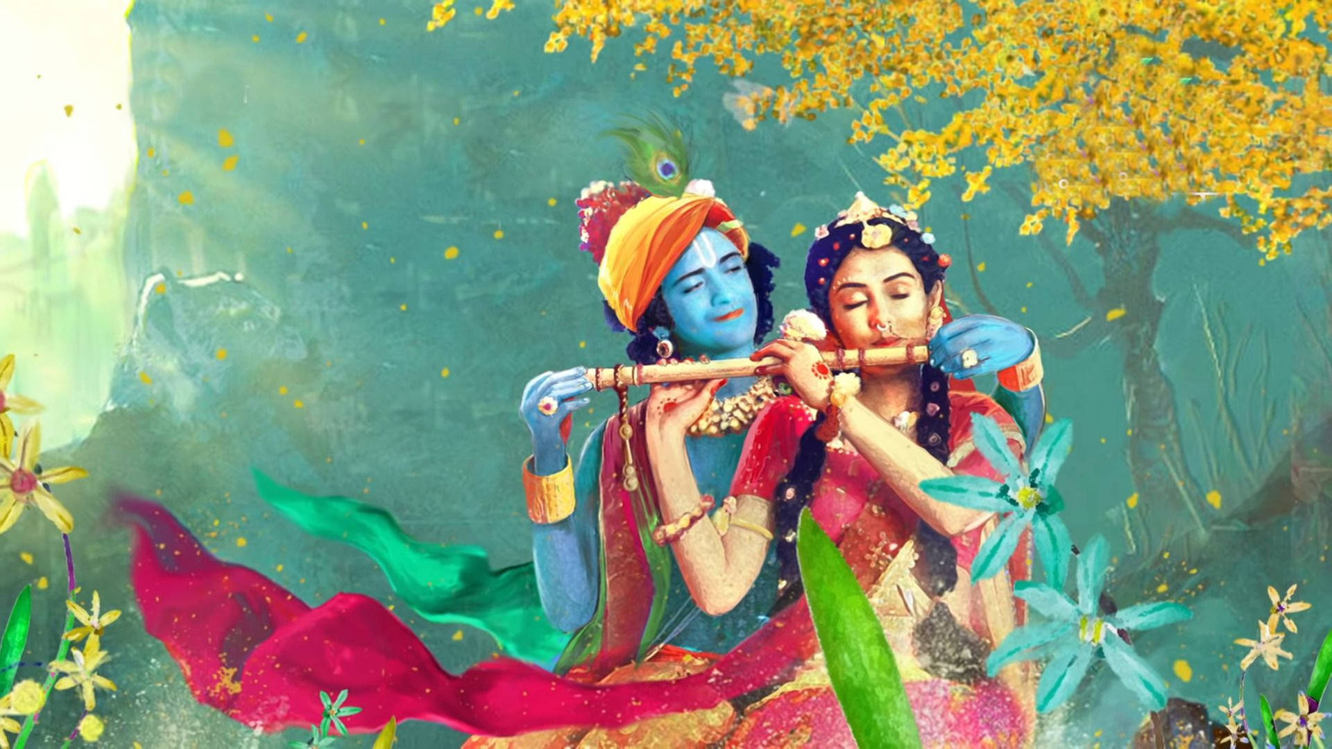 Lady Radha And Lord Krishna 4k