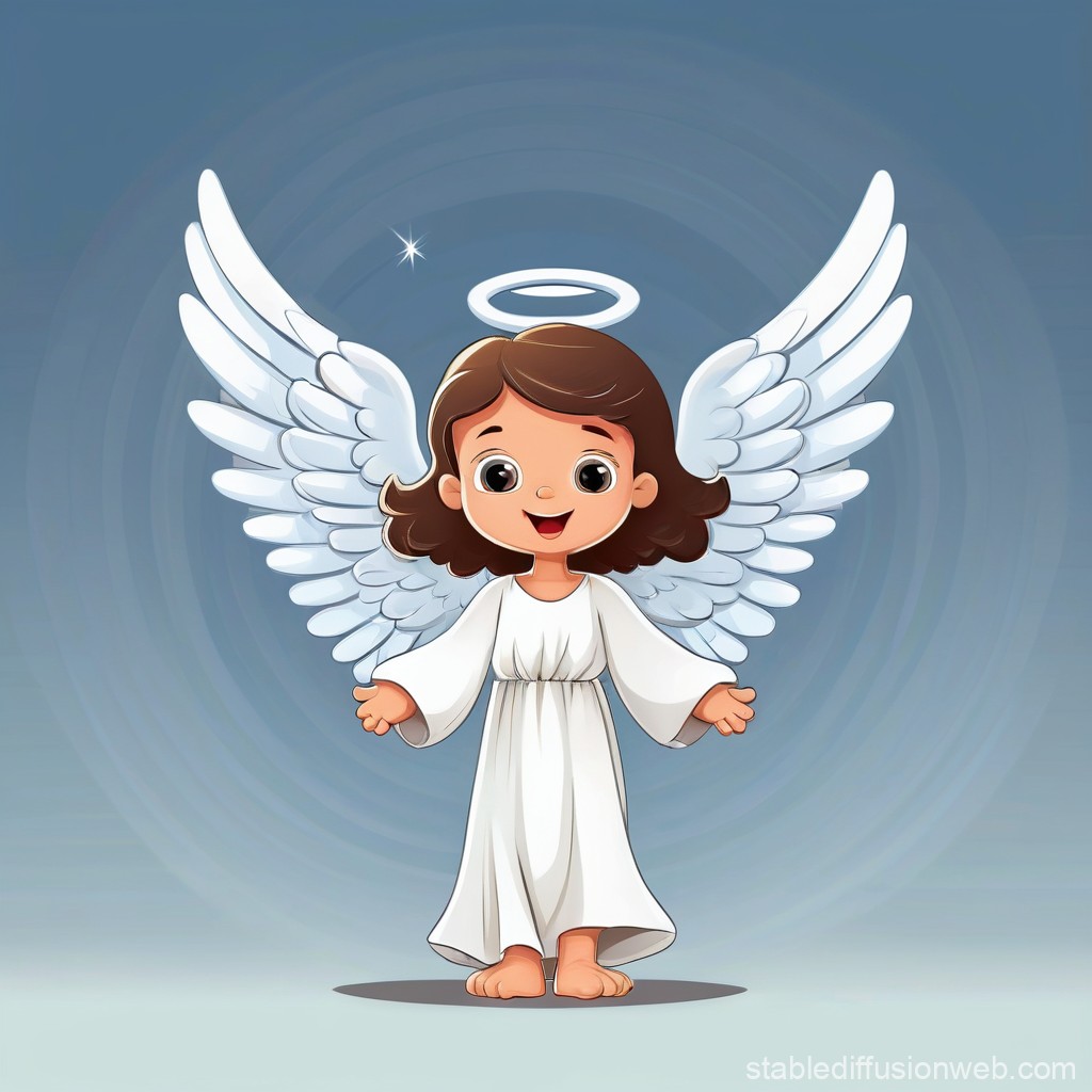 Cute Cartoon Angel. Stable Diffusion