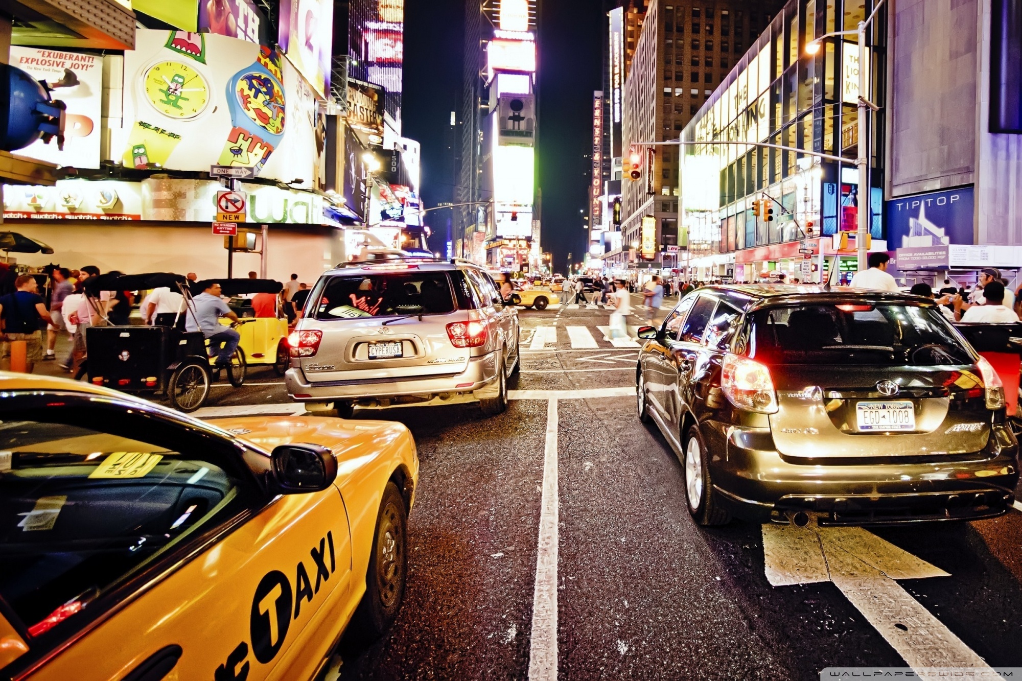 NYC Street at Night Ultra HD Wallpaper