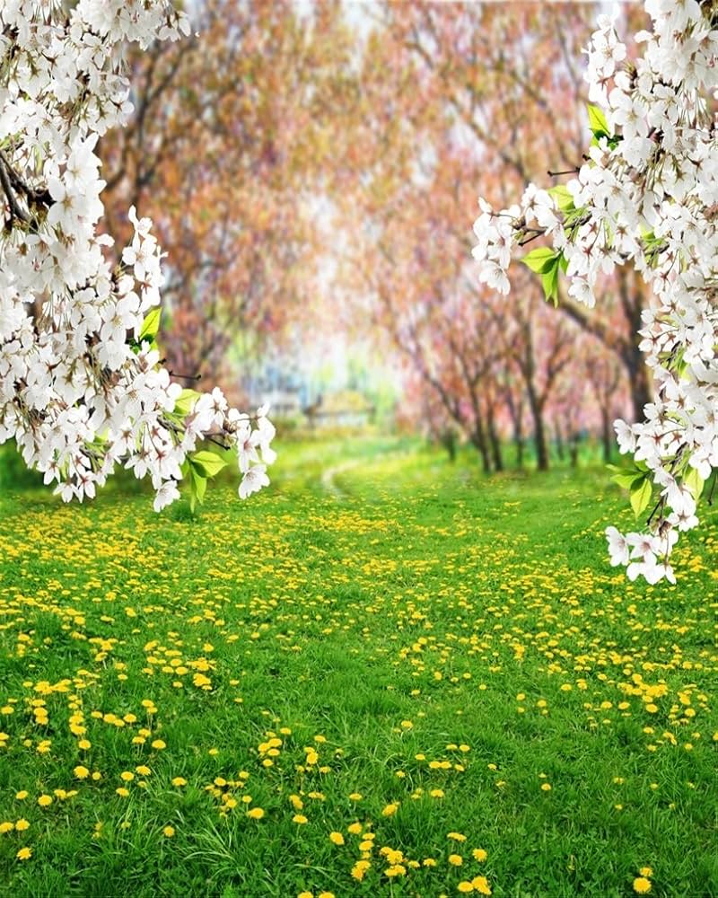 AOFOTO 8x10ft Spring Scenic Backdrop