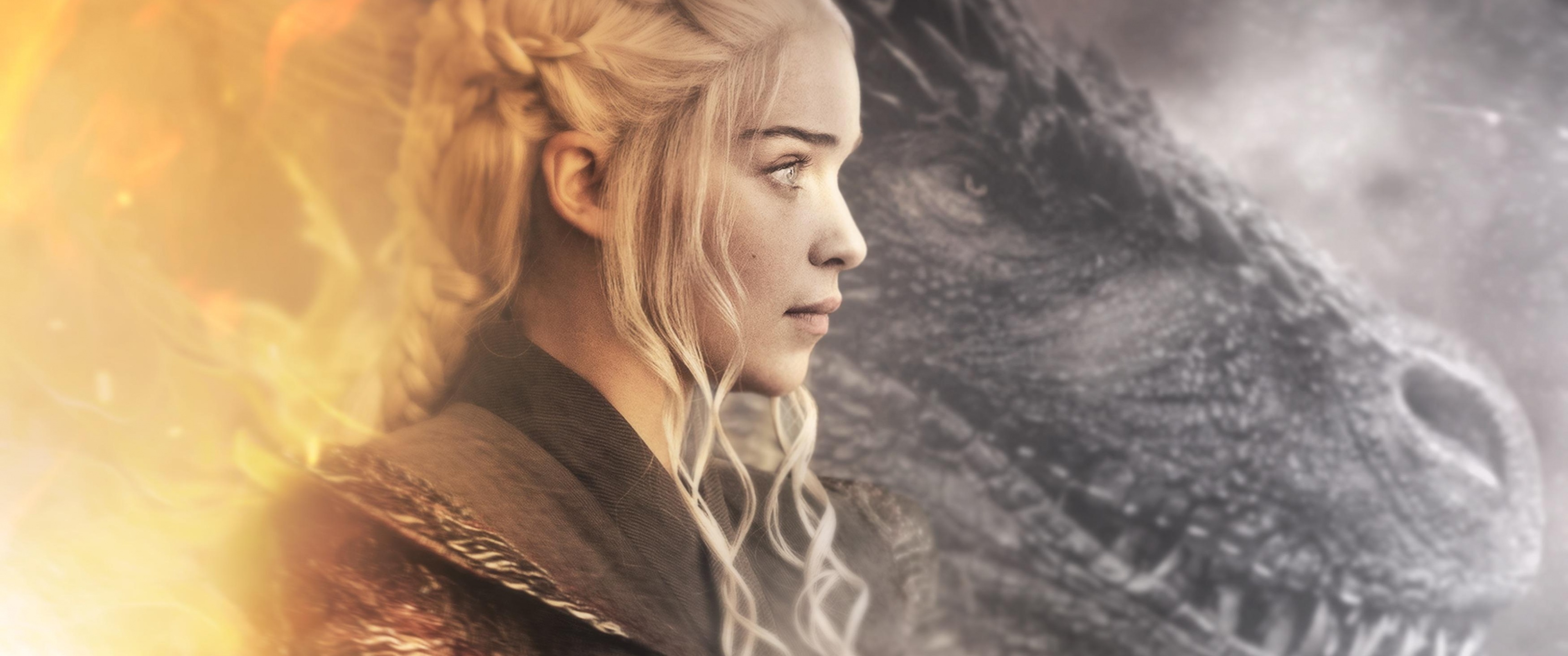 Daenerys Targaryen Wallpaper 4K, Dragon