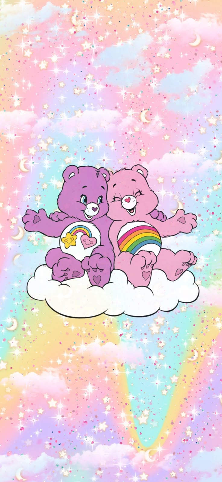 purple bear aesthetic phone wallpaper