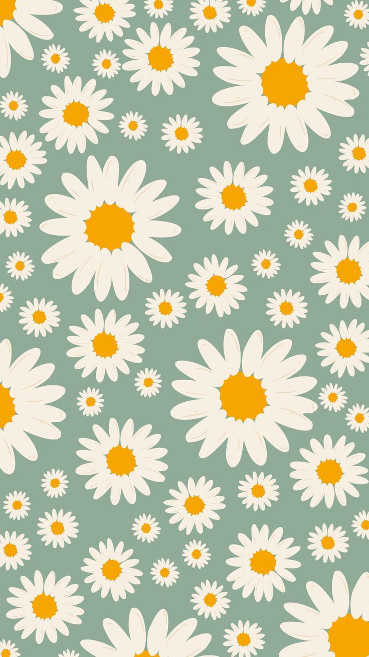 Sage Green Daisy wallpaper