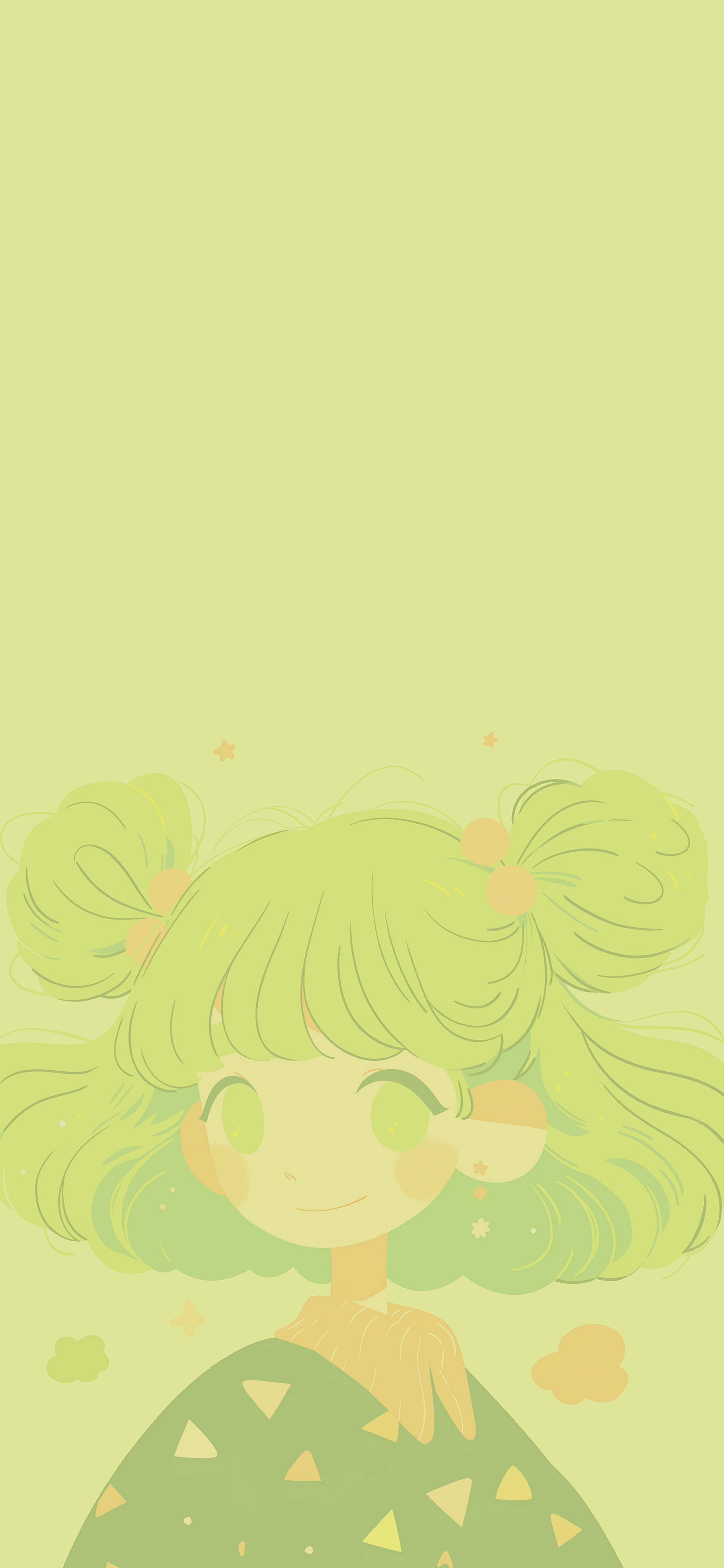 Cute Green Haired Girl Wallpaper