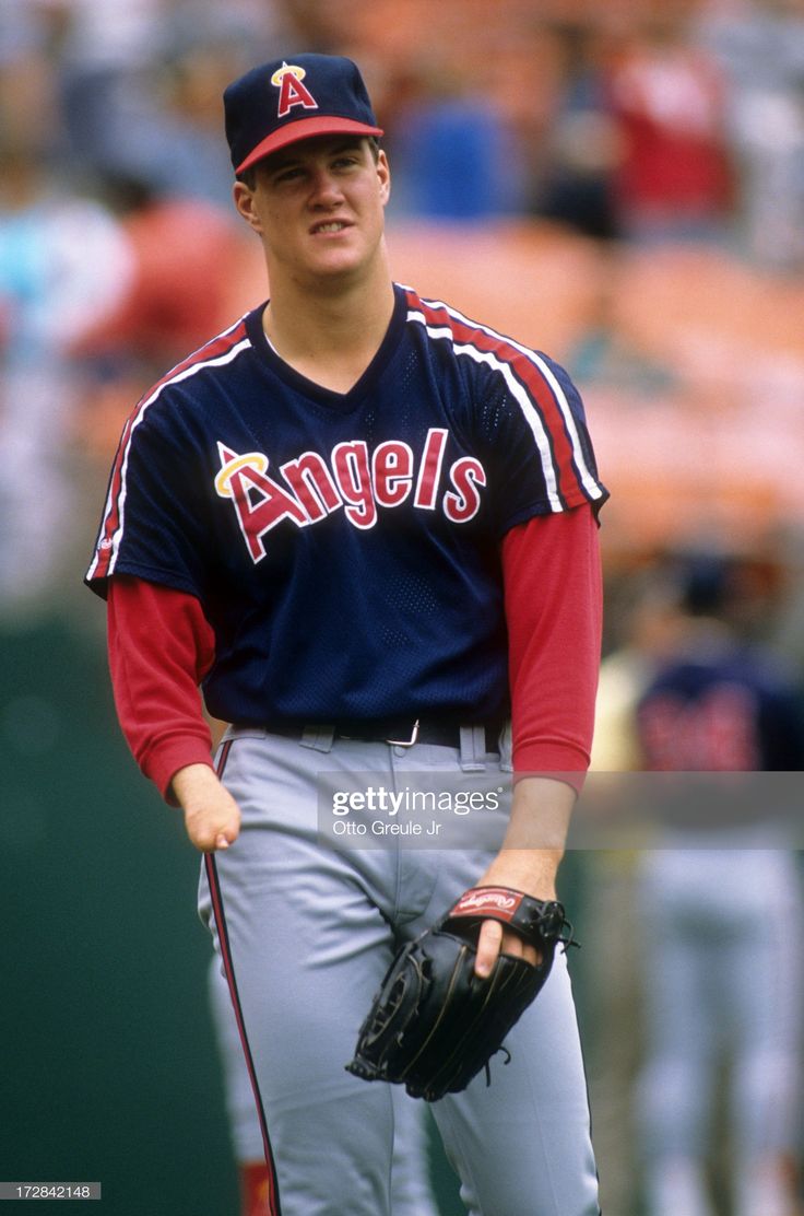 Pitcher Jim Abbott of the California