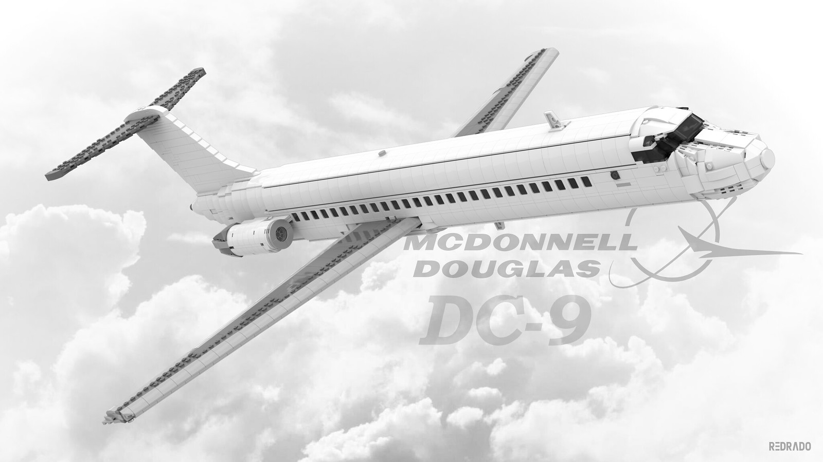 LEGO Douglas DC 9 MOC Artwork. Redrado