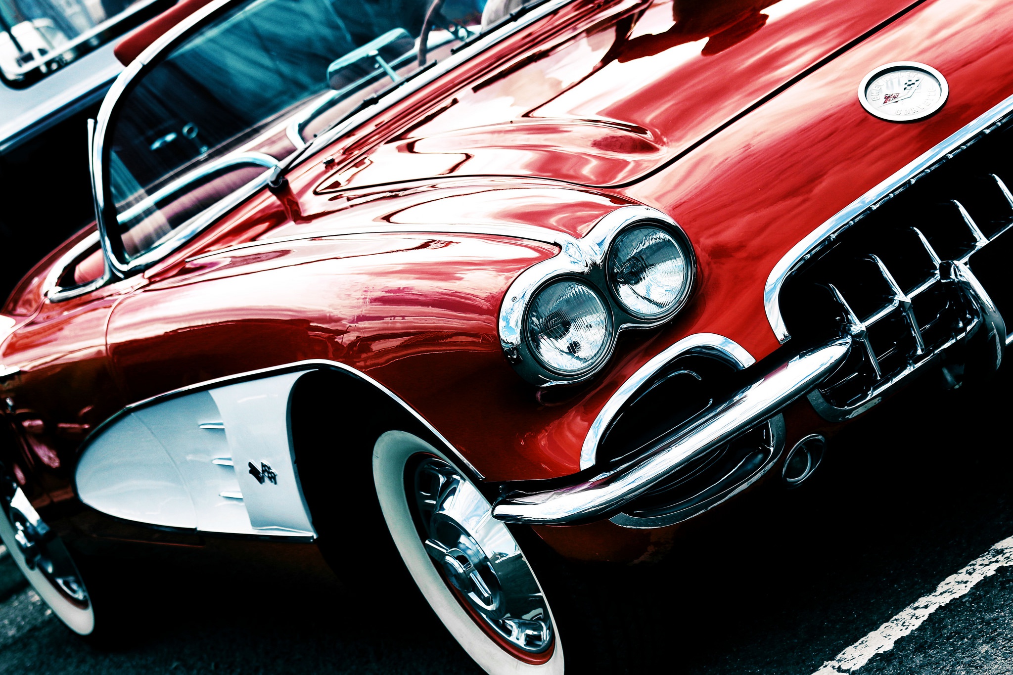Wallpaper red, Corvette, convertible