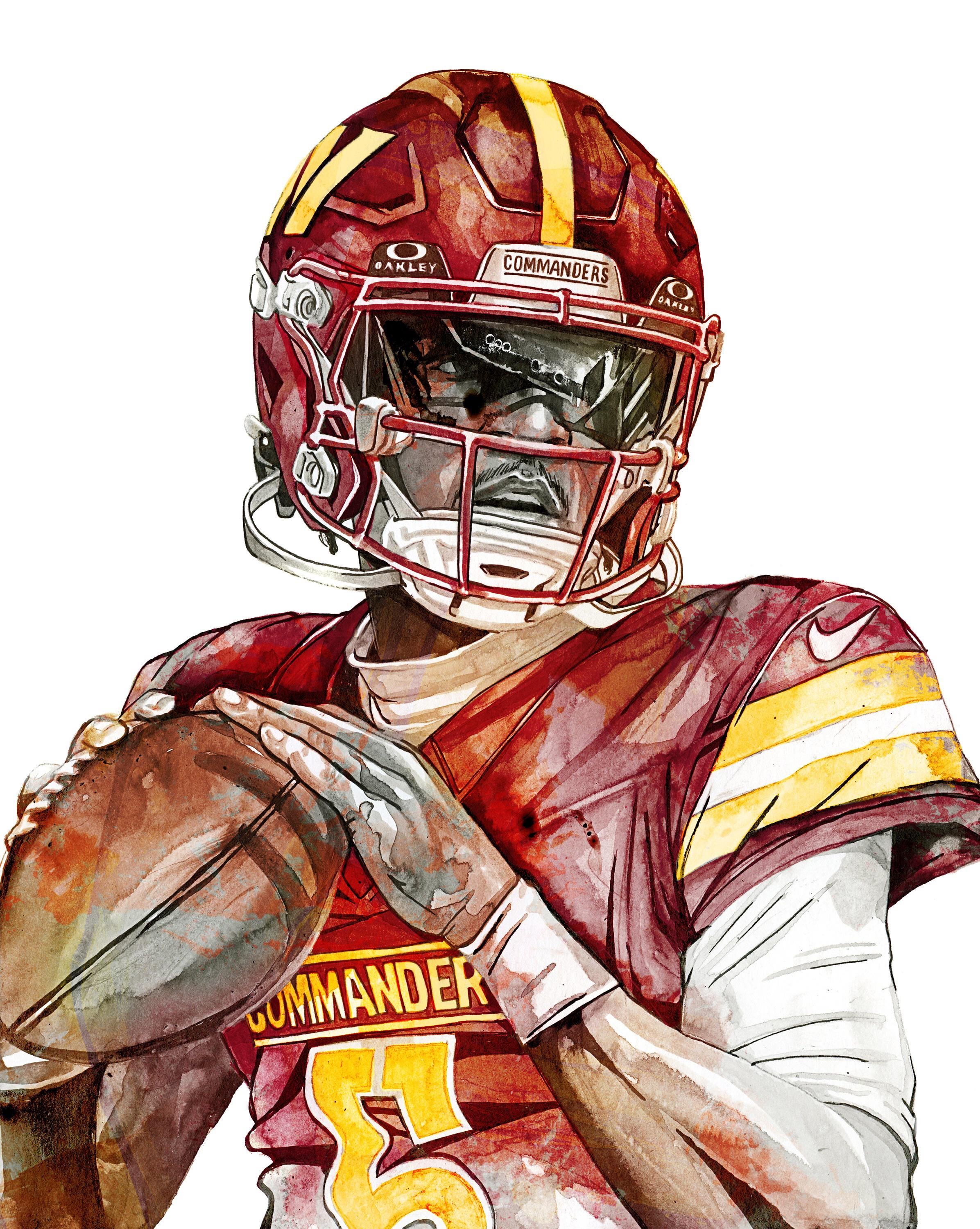 Jayden Daniels illustration