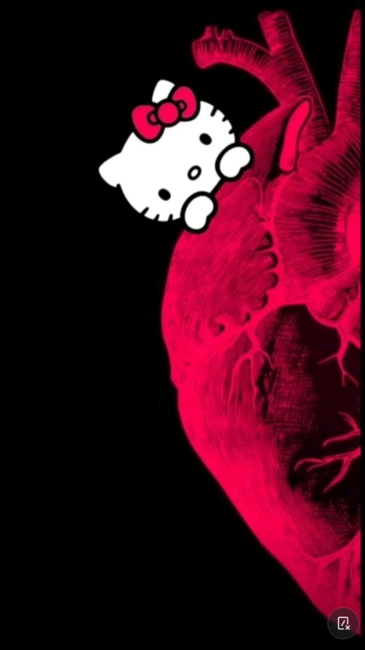 human heart wallpaper hello kitty