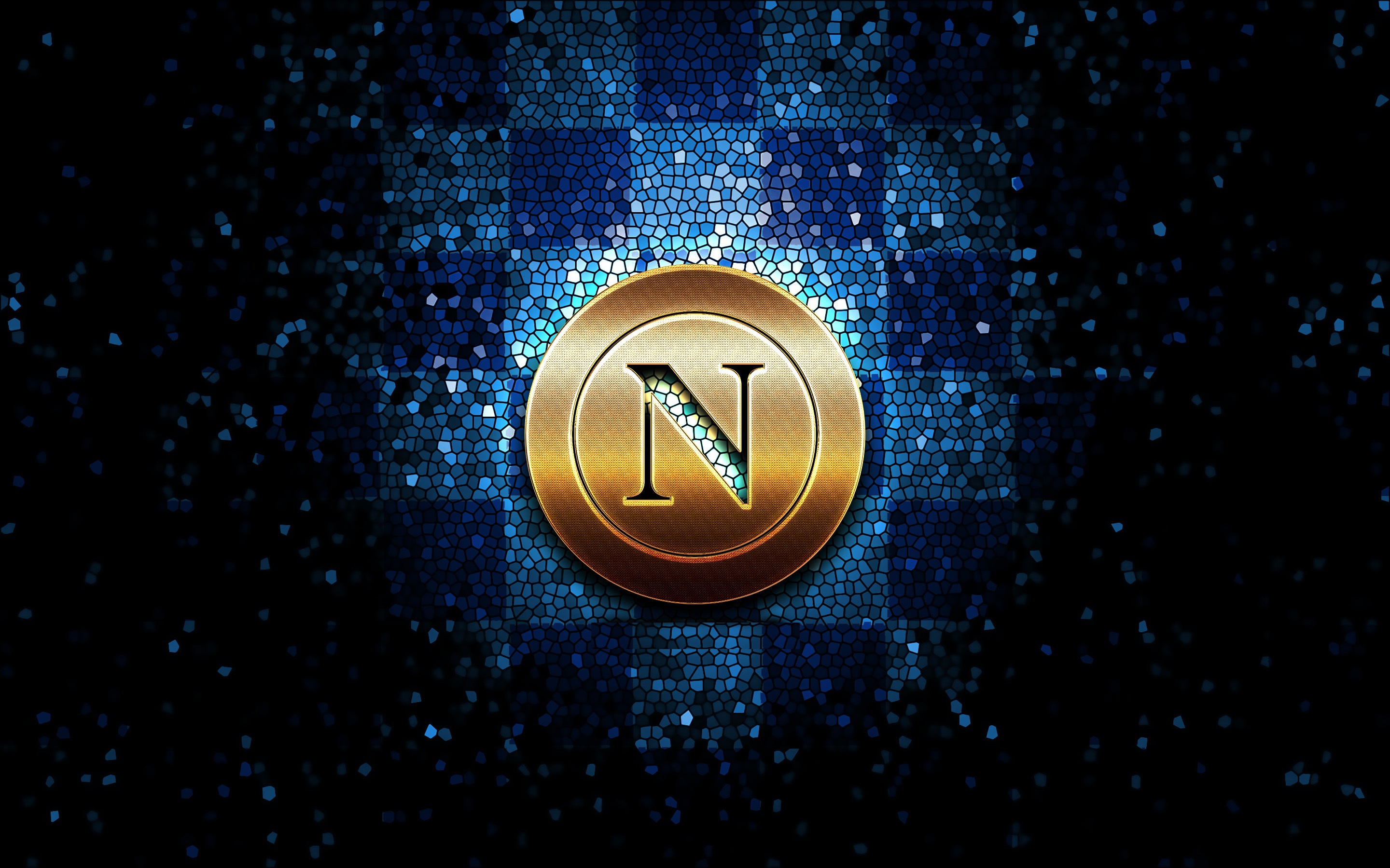 Wallpaper wallpaper, sport, logo, football, Napoli, glitter, checkered for mobile and desktop, section спорт, resolution 2880x1800