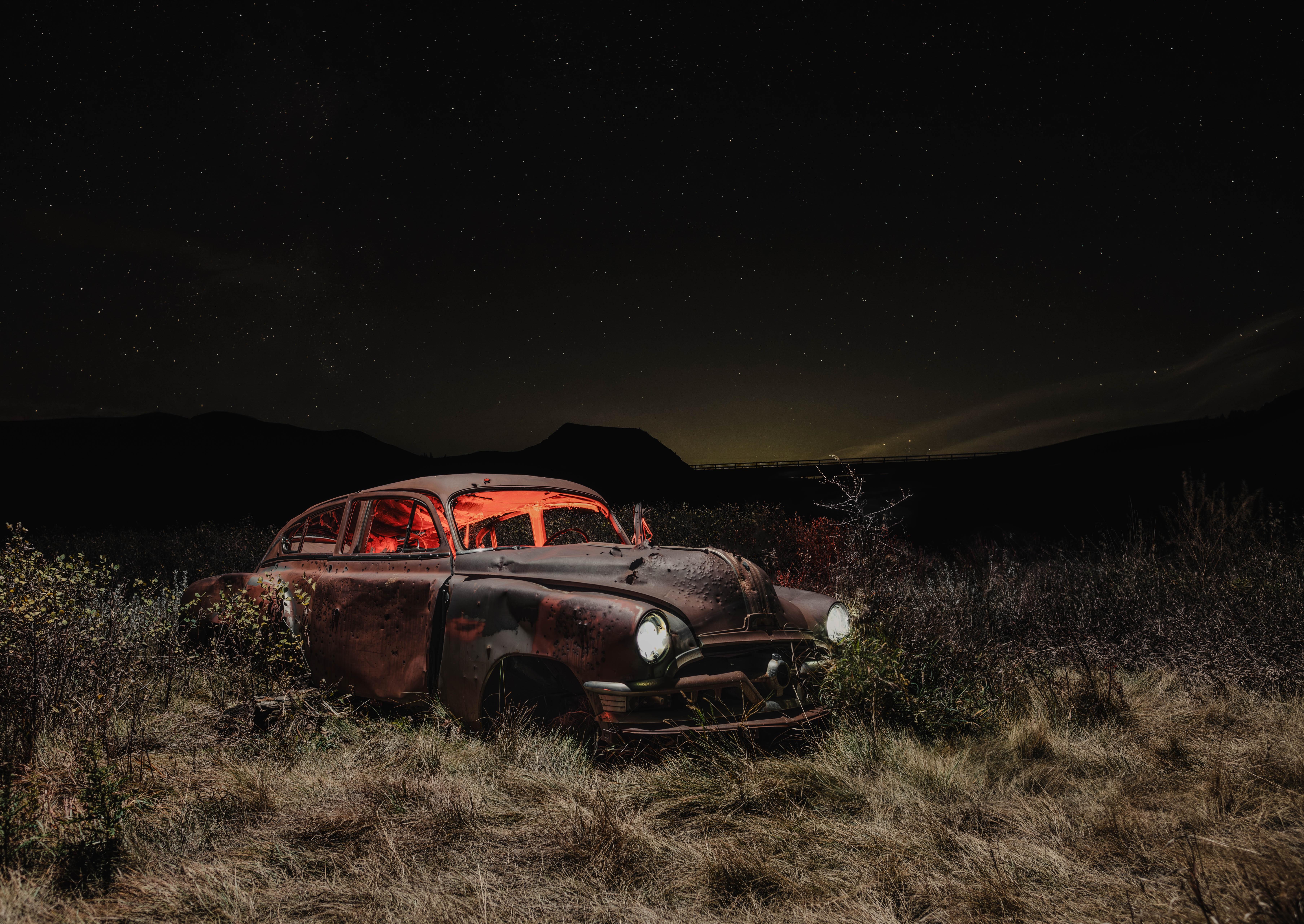 Abandoned car graveyard in southern