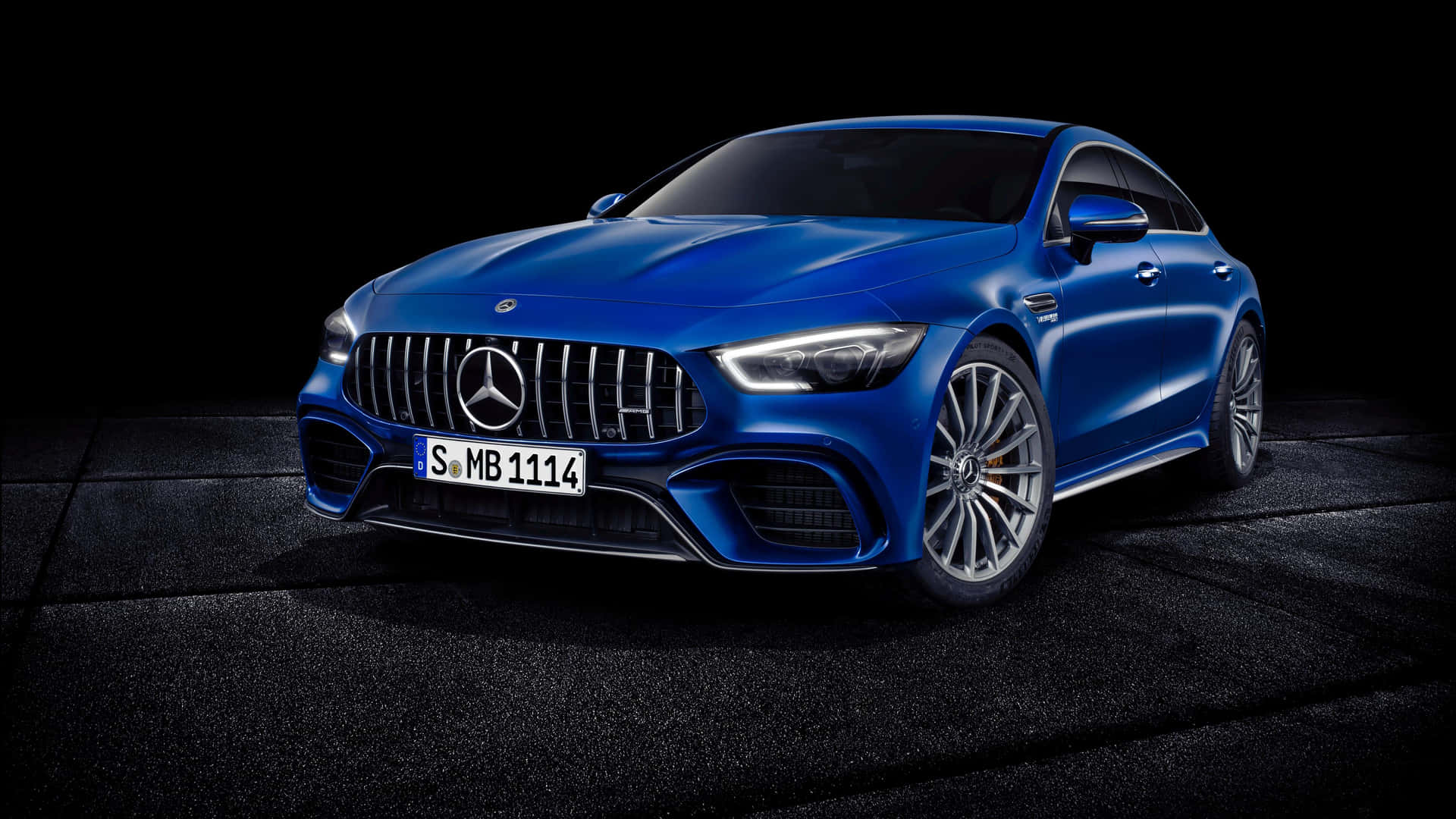 Electric Blue Mercedes AMG GT Wallpaper