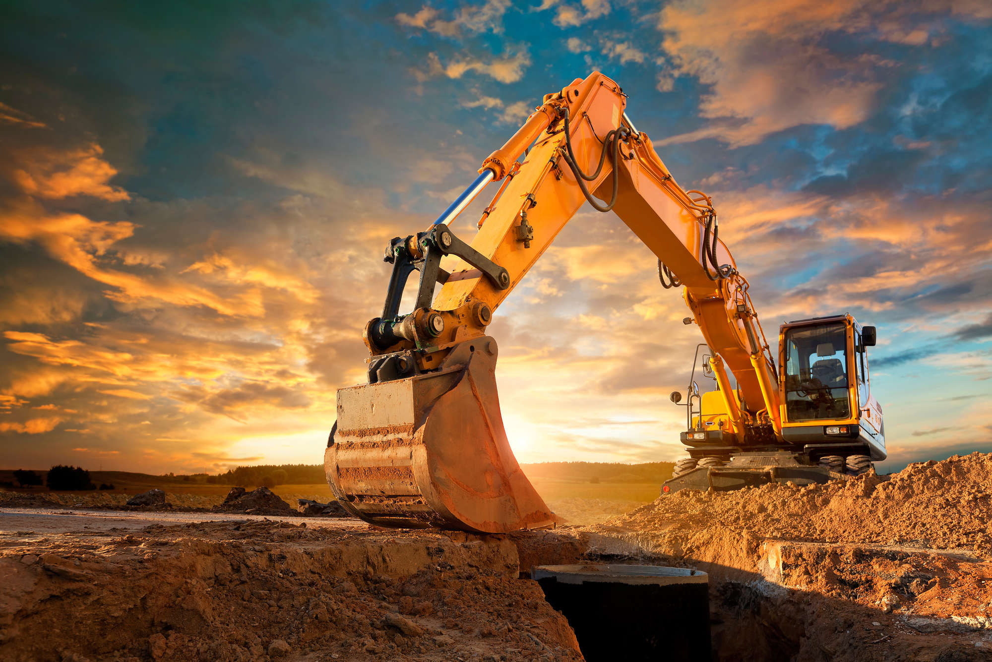 Construction Site Wallpaper Excavator