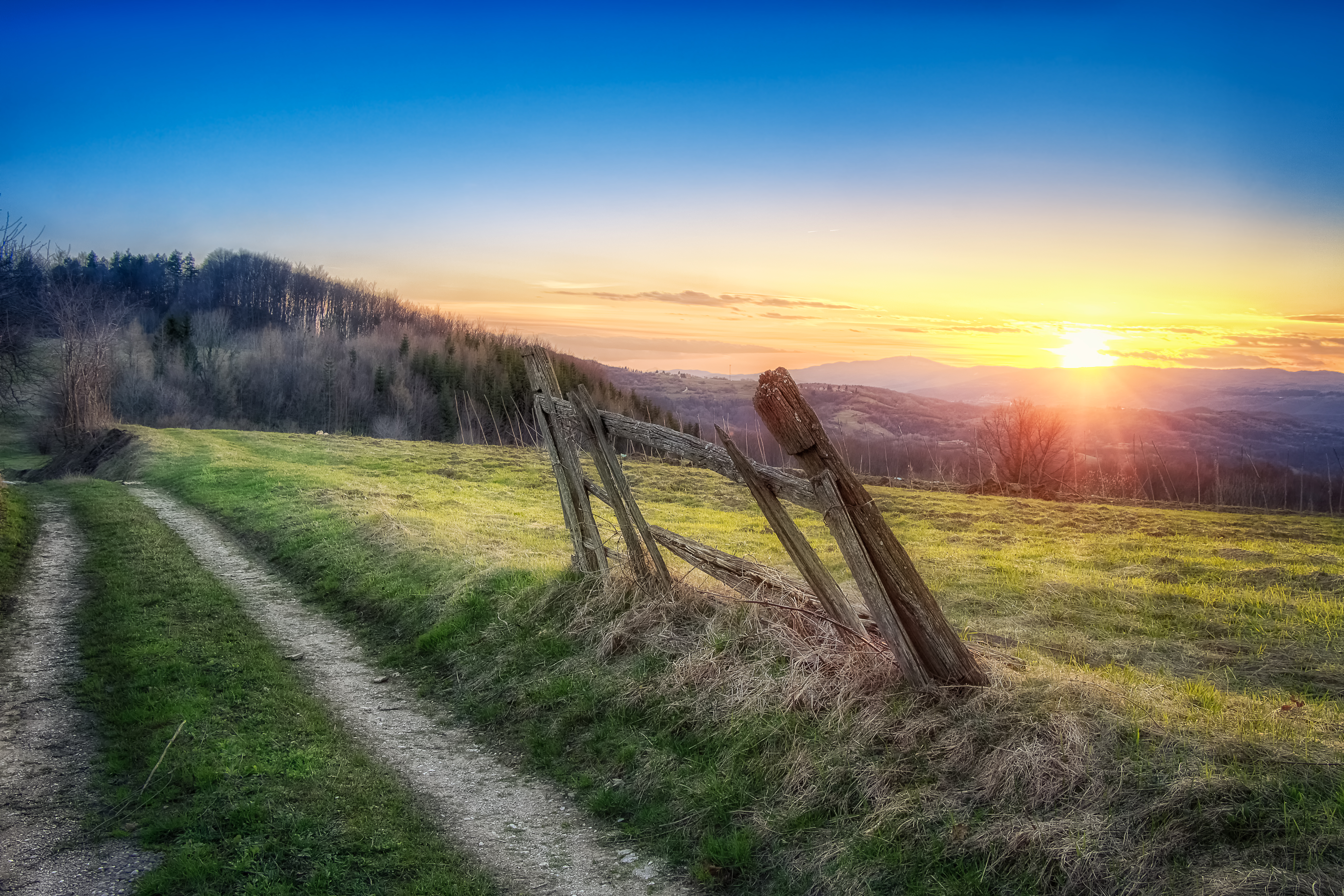 Spring sunset Dragonos village